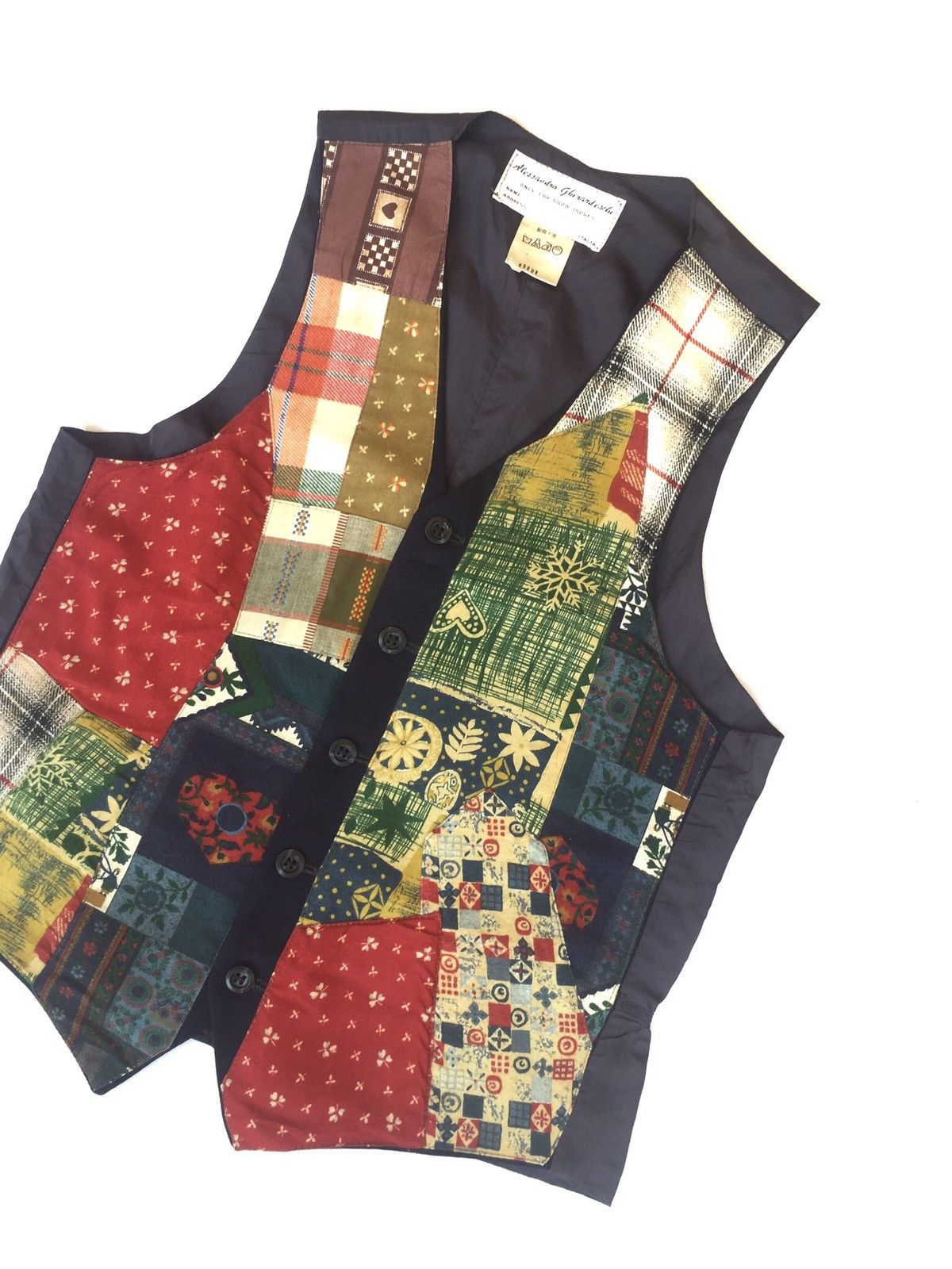 Vintage ALESSANDRO GHERARDISCHI PATCHWORK TRACEY VEST Size US S / EU 44-46 / 1 - 3 Thumbnail