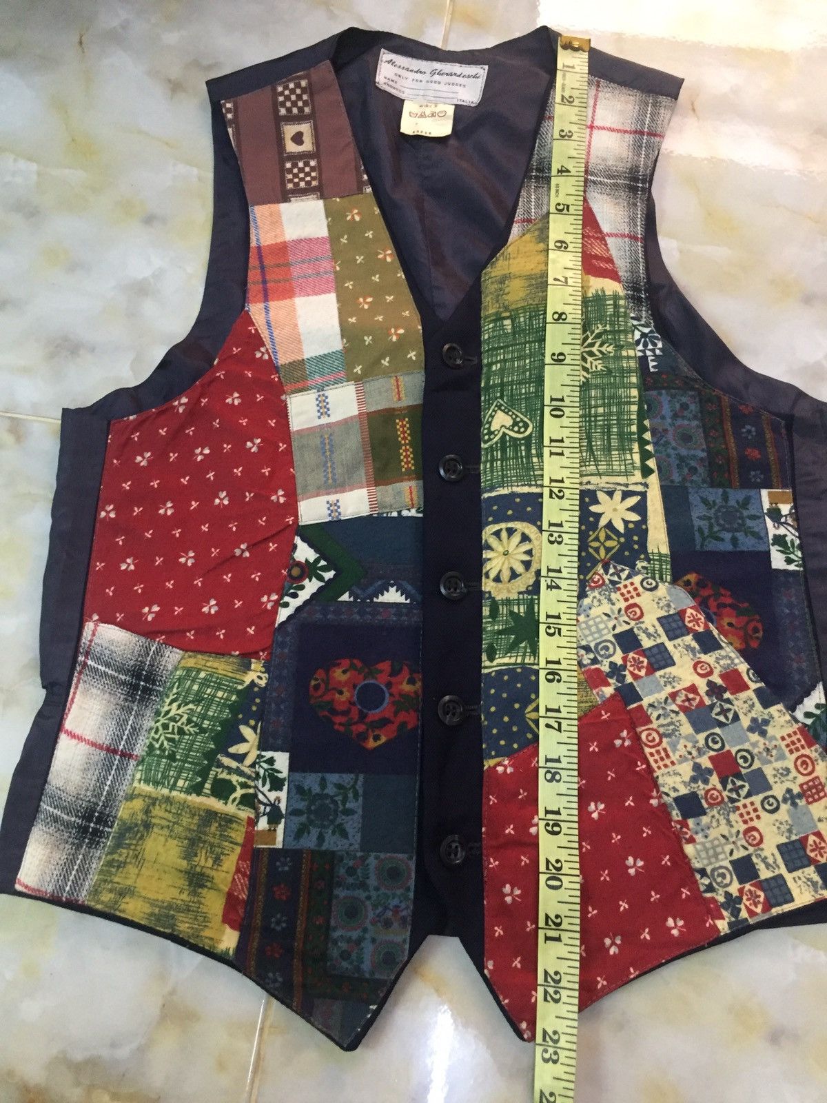 Vintage ALESSANDRO GHERARDISCHI PATCHWORK TRACEY VEST Size US S / EU 44-46 / 1 - 8 Thumbnail