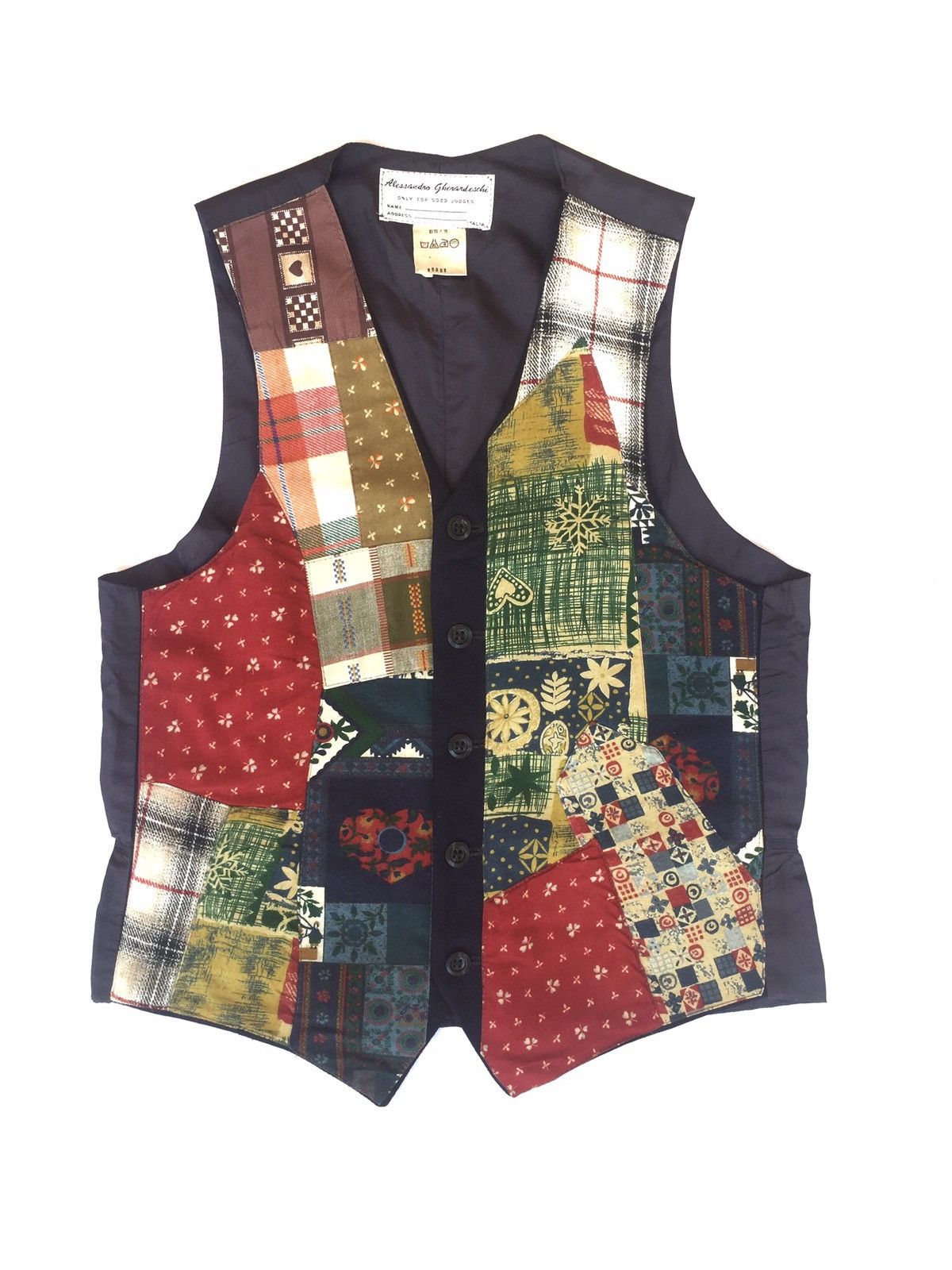 Vintage ALESSANDRO GHERARDISCHI PATCHWORK TRACEY VEST Size US S / EU 44-46 / 1 - 1 Thumbnail