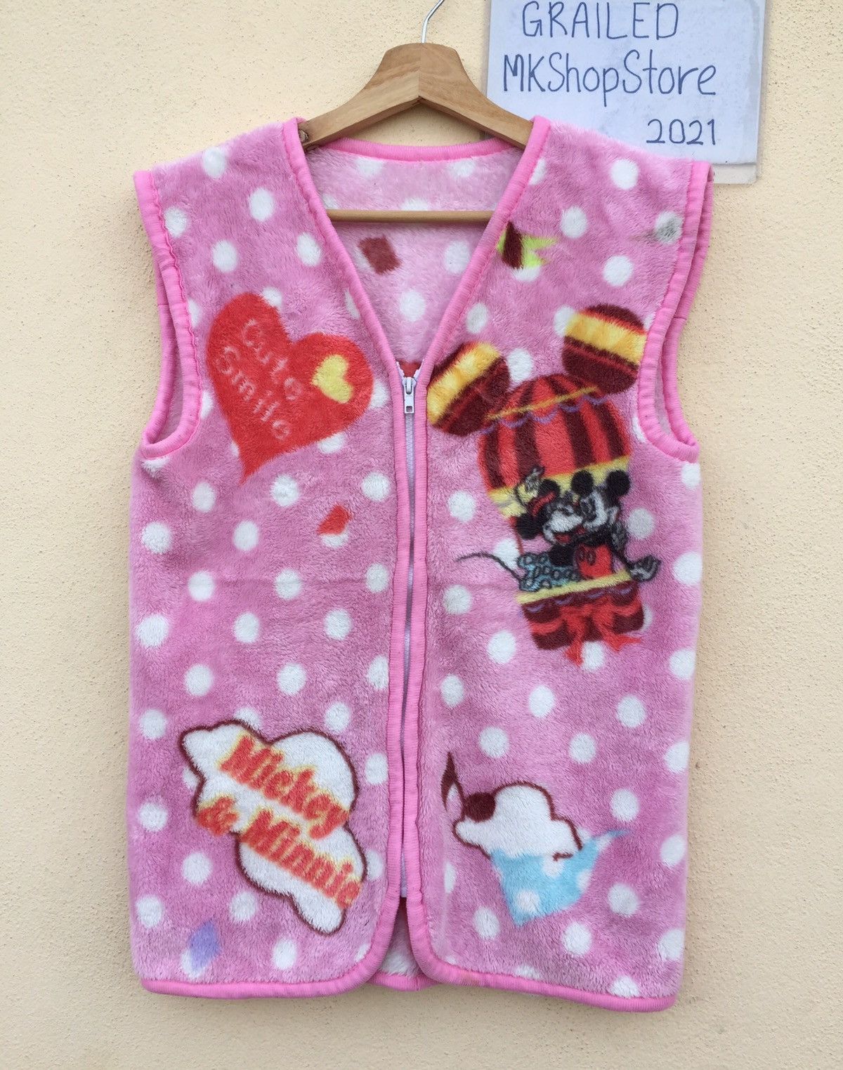 Disney × Mickey Mouse Mickey & Minnie sleeveless fleece Cute ❤️ Smile Size US M / EU 48-50 / 2 - 1 Thumbnail