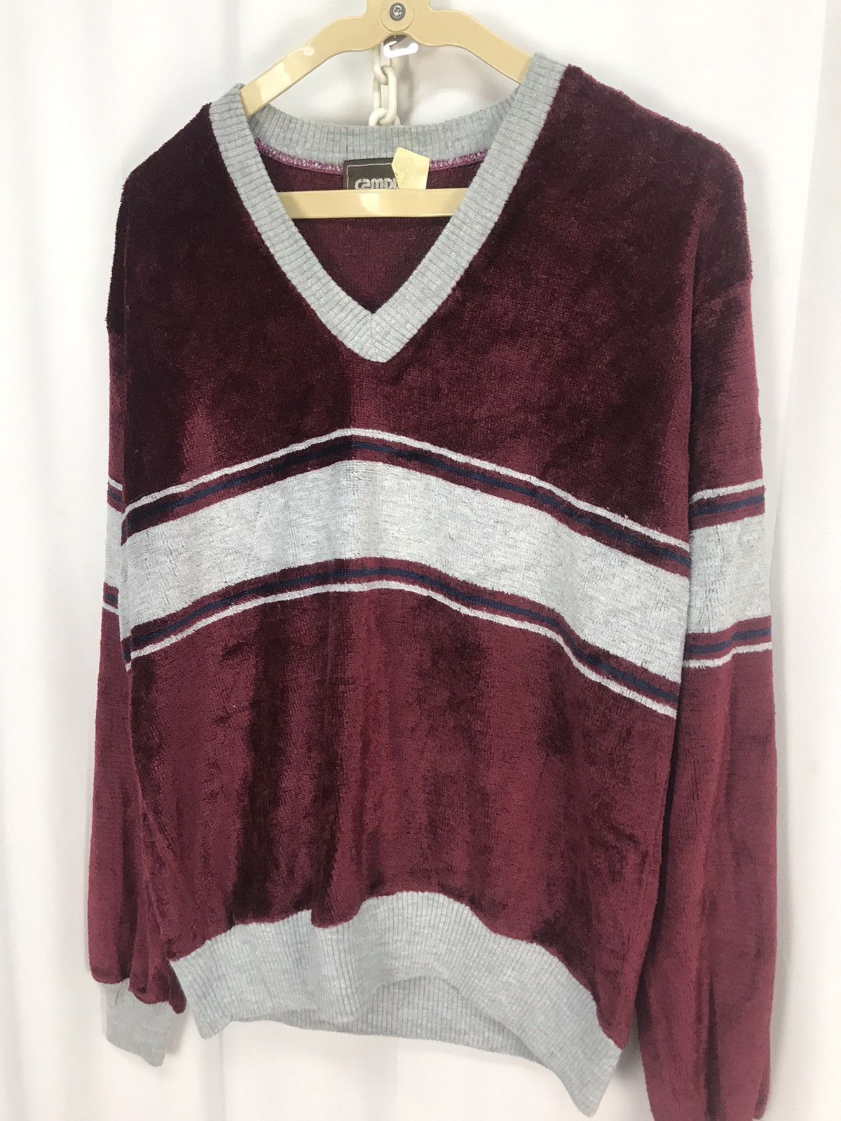 Vintage Vintage campus velvet vneck sweatshirt Size US M / EU 48-50 / 2 - 5 Thumbnail