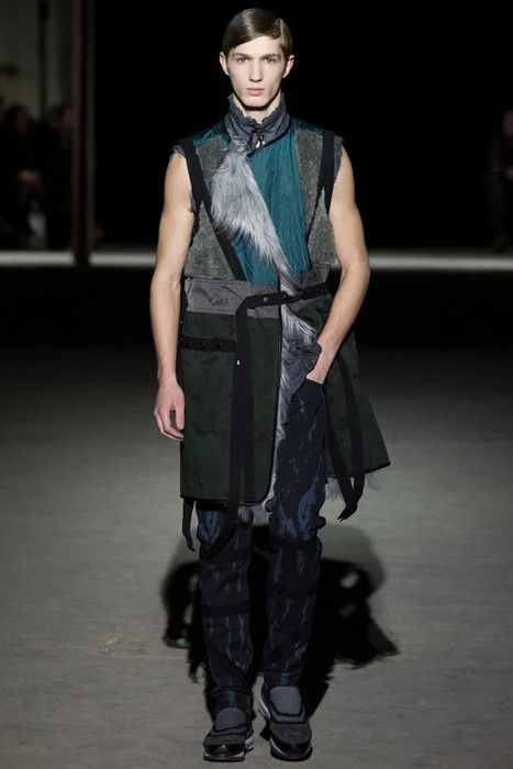 image of Archival Clothing x Dries Van Noten Aw14 Tie Dye Bondage Jeans in Black Teal, Men's (Size 31)