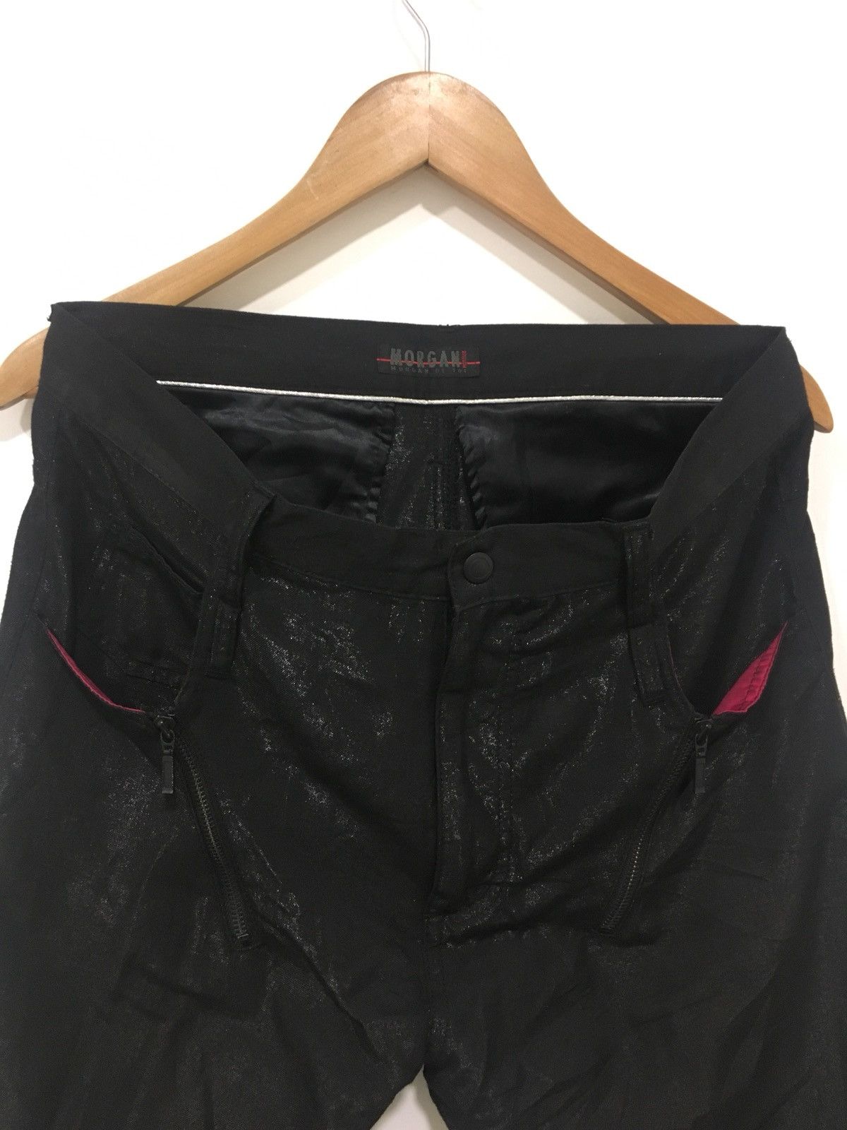 Morgan Homme black shinning zipper pant Size US 30 / EU 46 - 1 Thumbnail