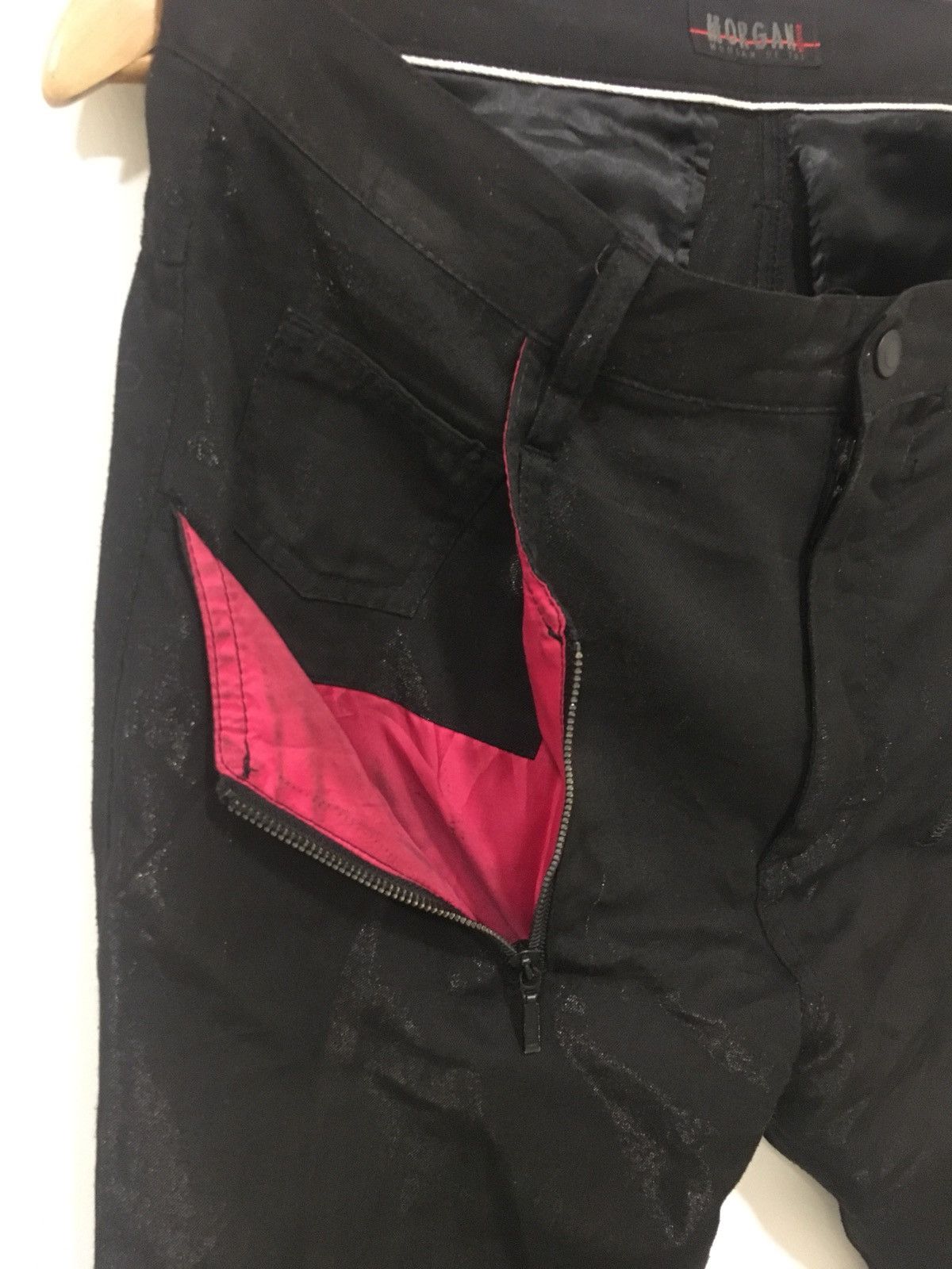 Morgan Homme black shinning zipper pant Size US 30 / EU 46 - 3 Thumbnail