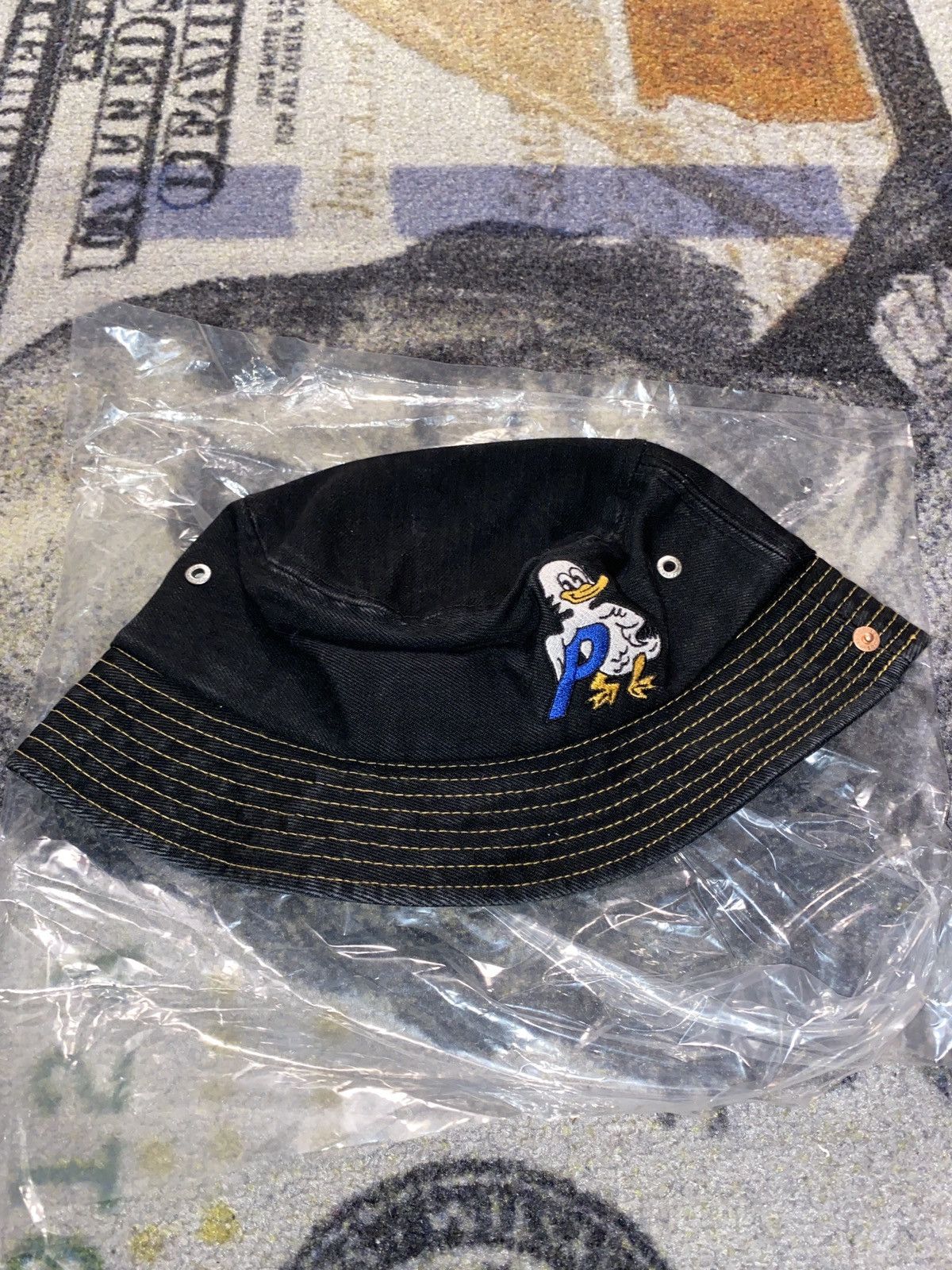image of Palace Duck Denim Bucket Hat Black (Small/medium), Men's