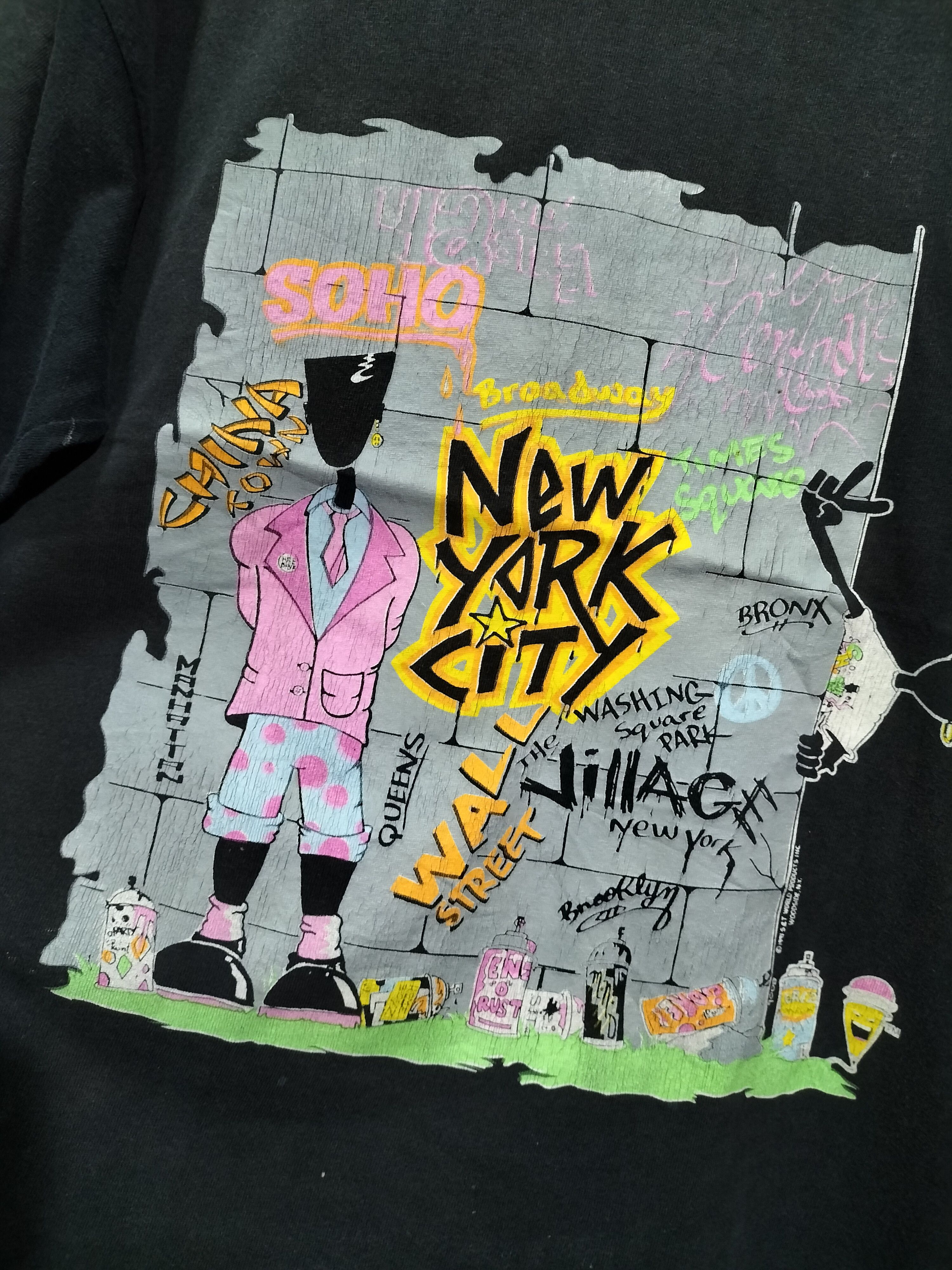 Vintage Vintage 90s New York City Wall Street Arts Distressed 1991 Size US L / EU 52-54 / 3 - 2 Thumbnail
