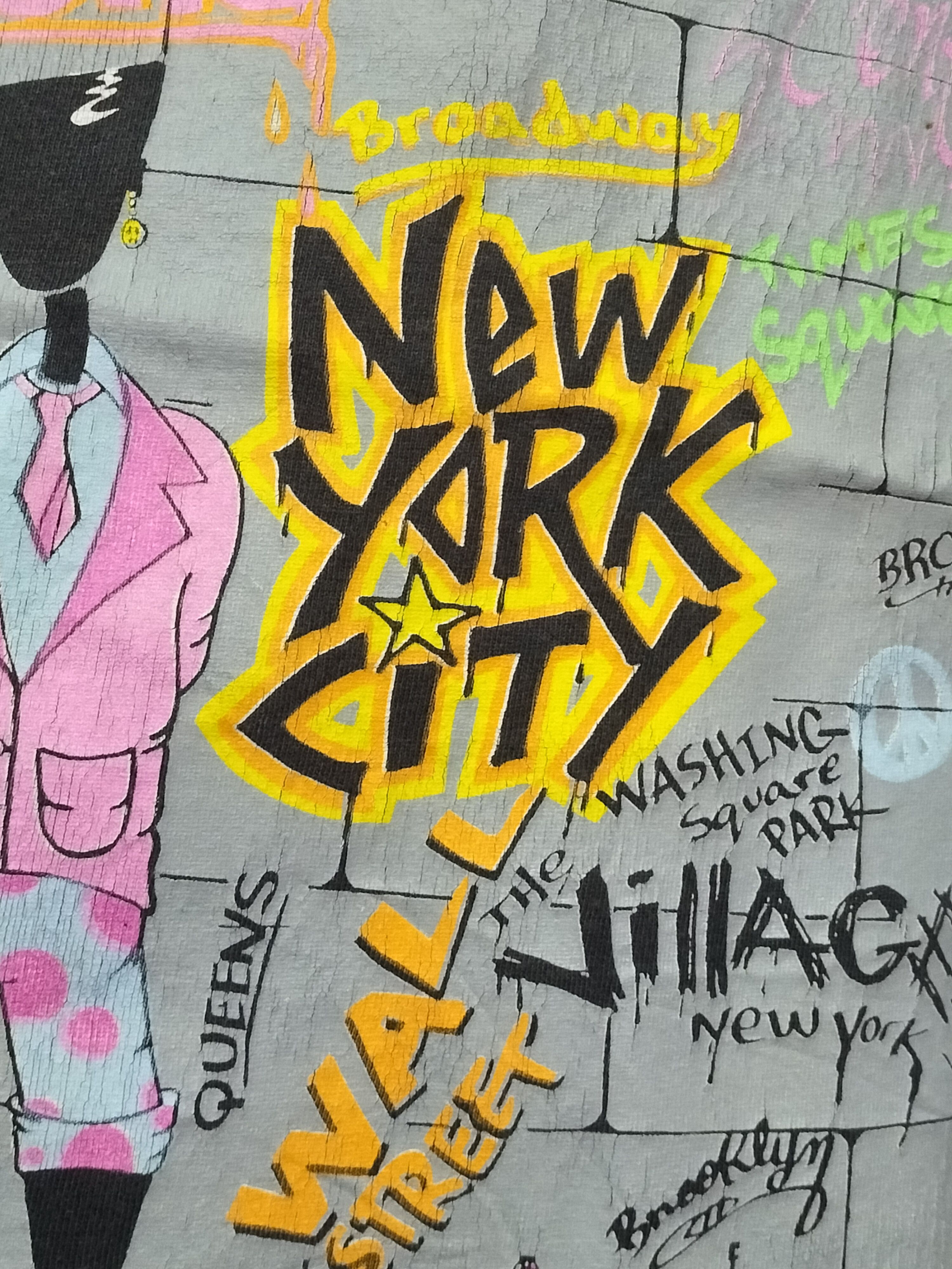 Vintage Vintage 90s New York City Wall Street Arts Distressed 1991 Size US L / EU 52-54 / 3 - 4 Thumbnail