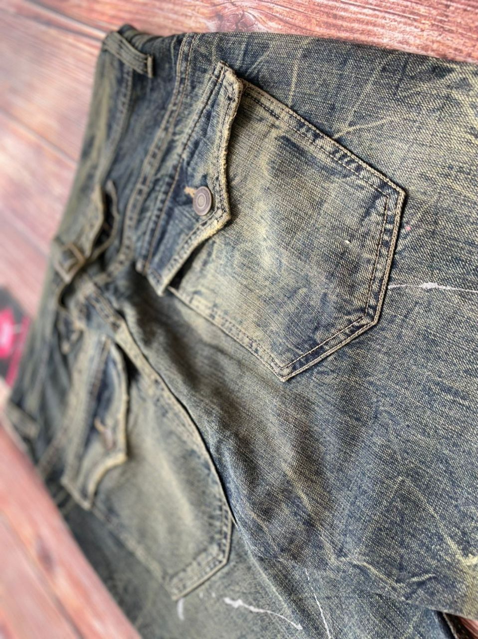 Japanese Brand Bootcut Distressed Paint Splatter Japanese Vintage Jeans Size US 33 - 4 Thumbnail