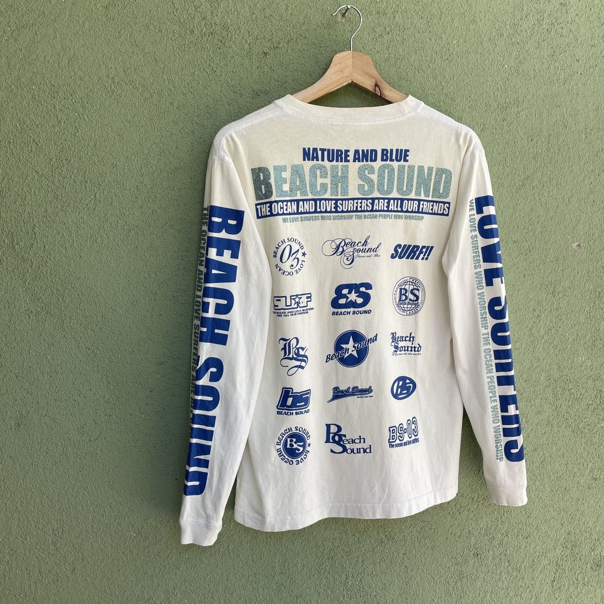 Vintage Vintage Beach Sound MultiLogo Full Print Long Sleeve Shirt Size US S / EU 44-46 / 1 - 11 Thumbnail