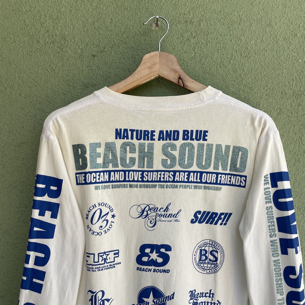 Vintage Vintage Beach Sound MultiLogo Full Print Long Sleeve Shirt Size US S / EU 44-46 / 1 - 10 Thumbnail