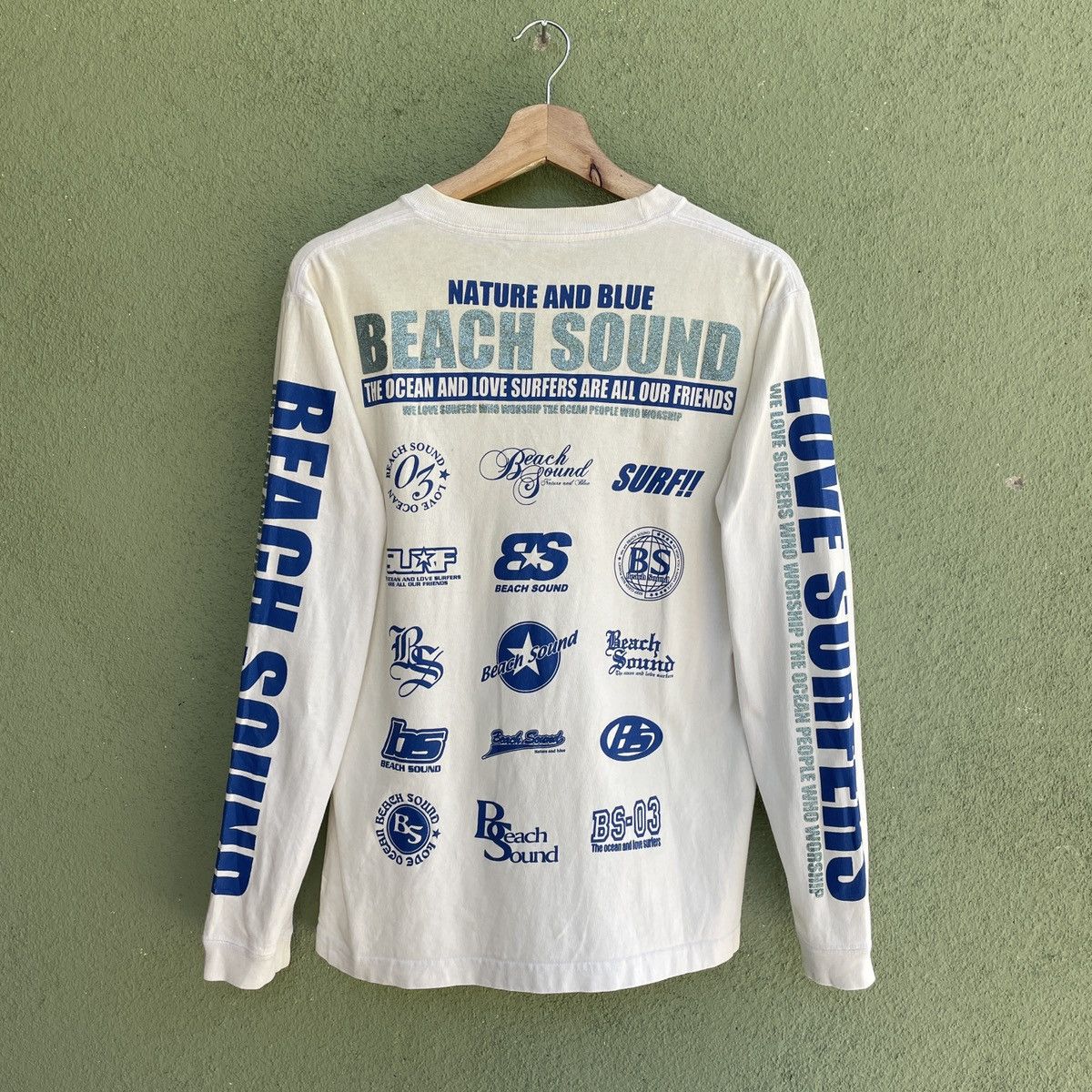 Vintage Vintage Beach Sound MultiLogo Full Print Long Sleeve Shirt Size US S / EU 44-46 / 1 - 1 Thumbnail