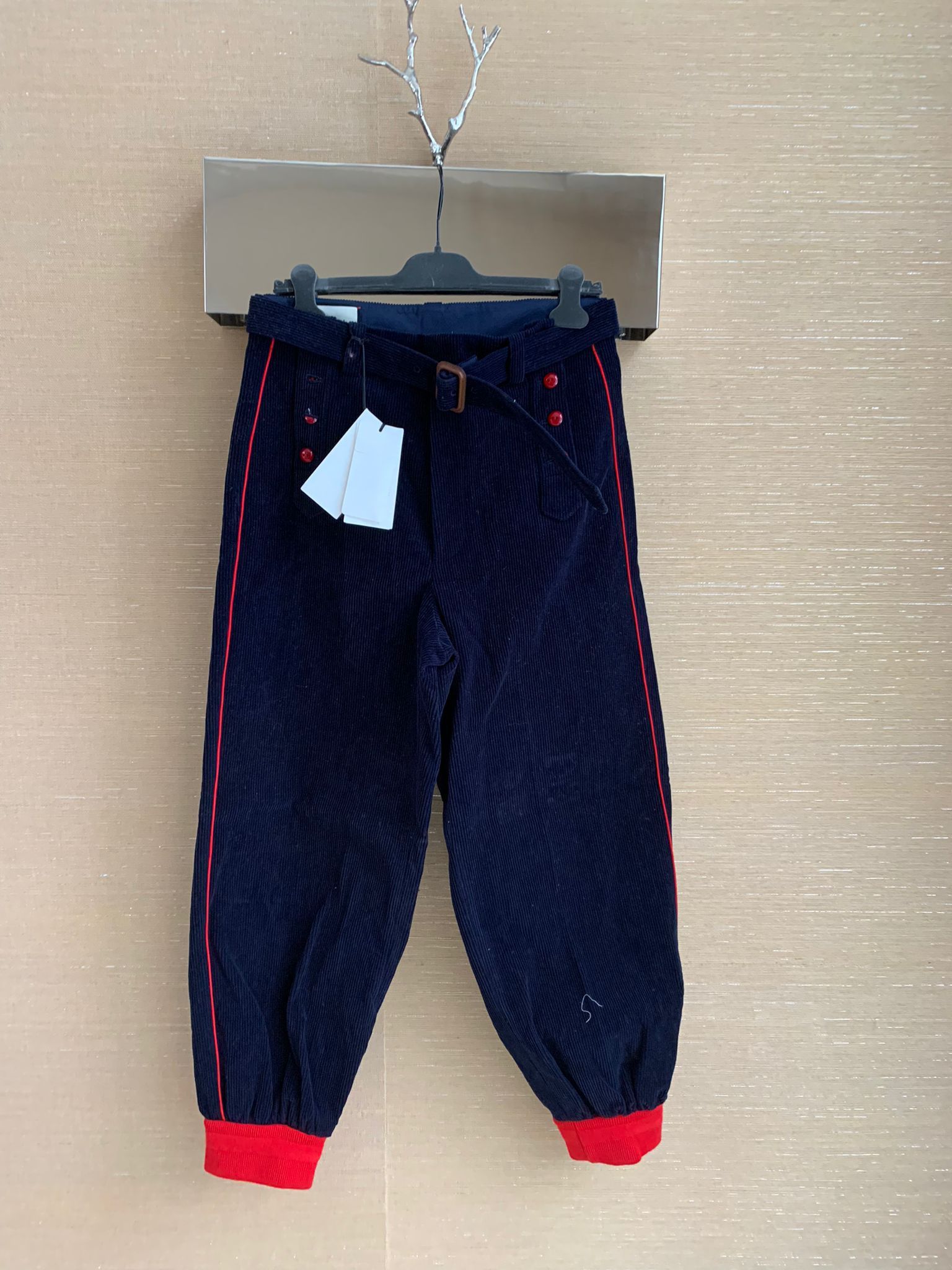 image of Gucci Crinkle Corduroy Pants In Dark Blue, Men's (Size 34)