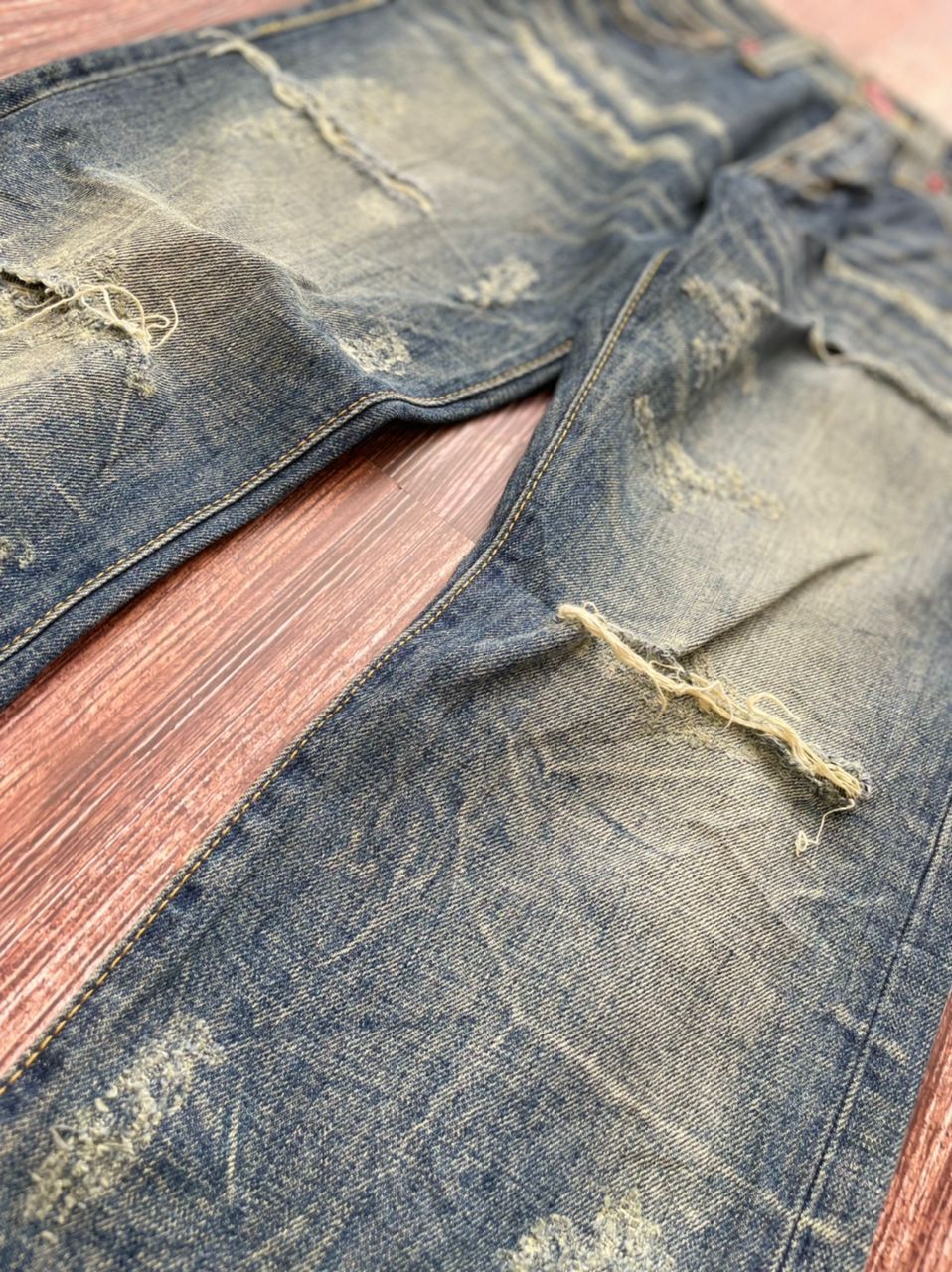 Japanese Brand × Vintage Bootcut Vintage Jeans Distressed Size US 29 - 3 Thumbnail