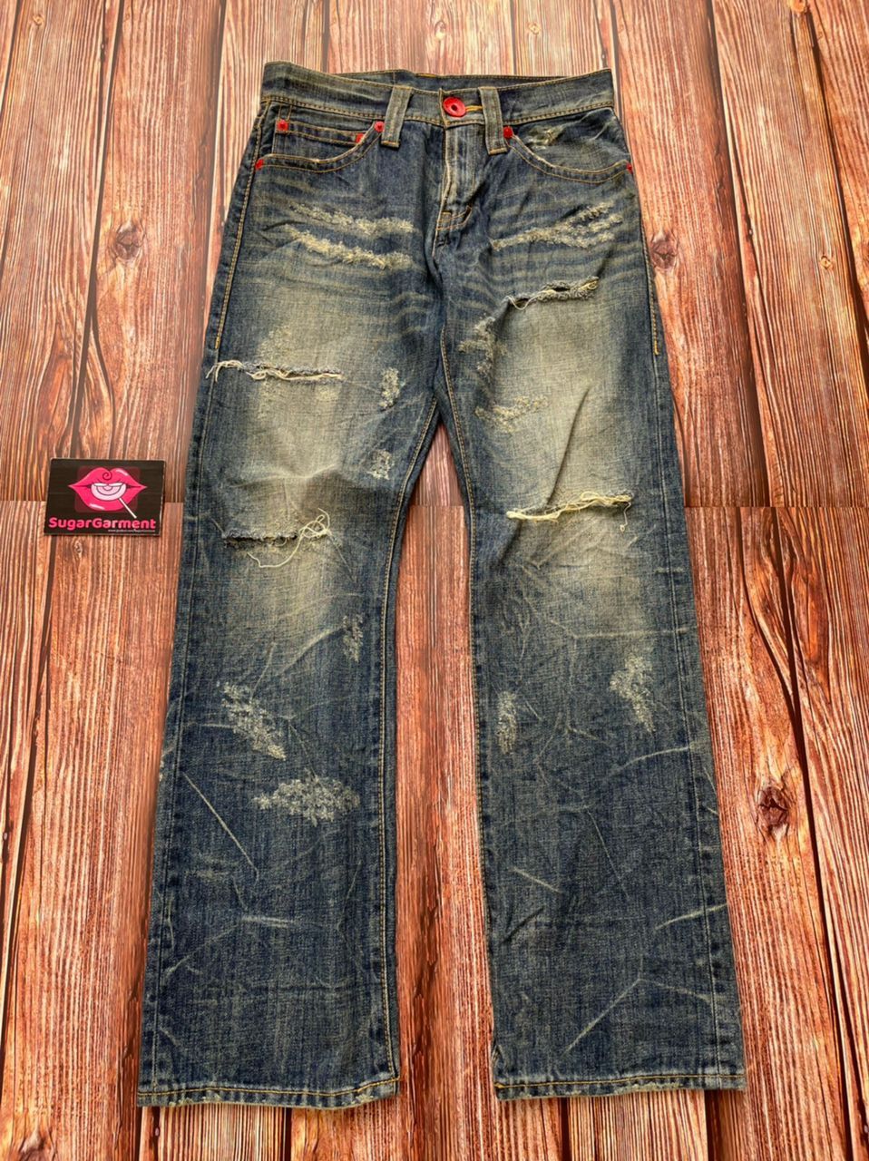 Japanese Brand × Vintage Bootcut Vintage Jeans Distressed Size US 29 - 1 Thumbnail