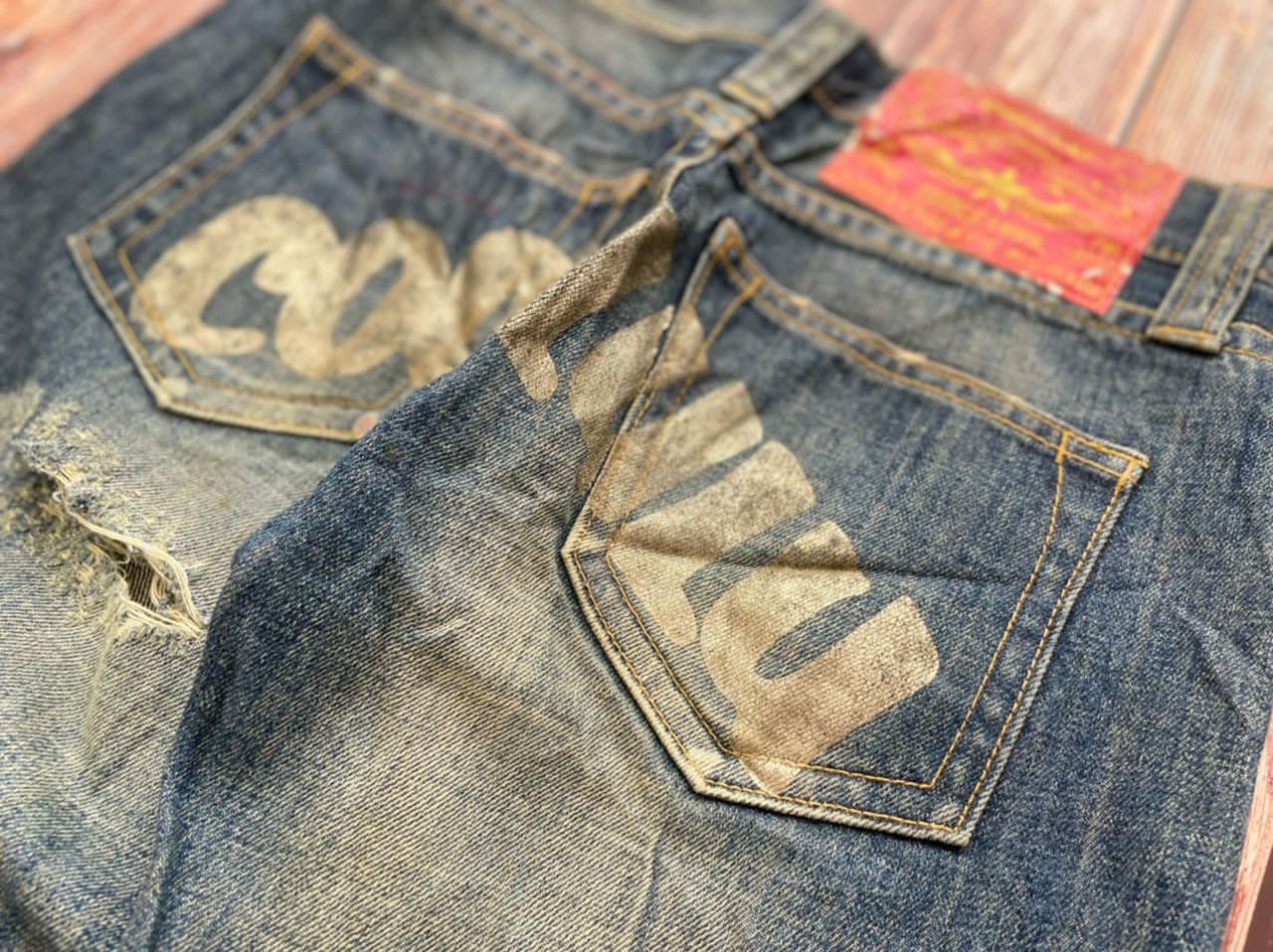 Japanese Brand × Vintage Bootcut Vintage Jeans Distressed Size US 29 - 7 Thumbnail