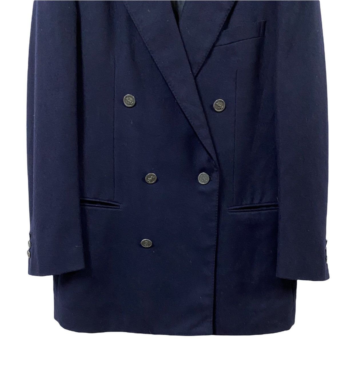 Vintage YvesSaintLaurent Diffusion Homme Paris Double Breasted Coat Size US M / EU 48-50 / 2 - 14 Thumbnail