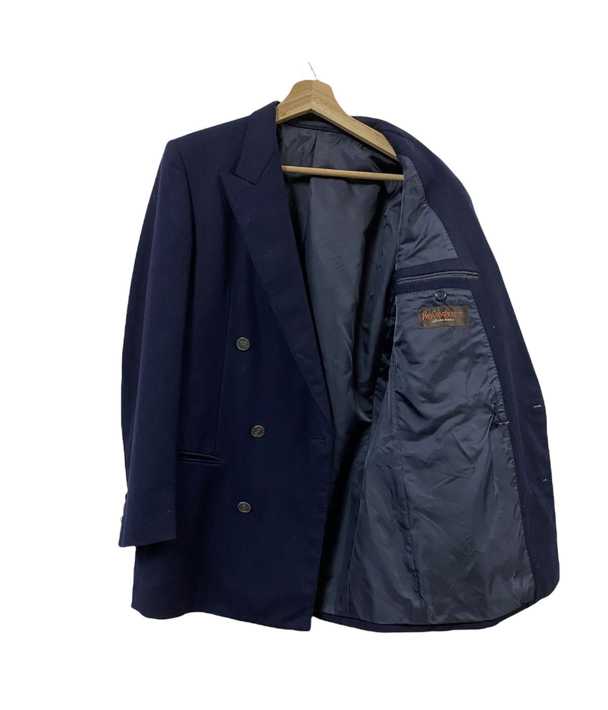 Vintage YvesSaintLaurent Diffusion Homme Paris Double Breasted Coat Size US M / EU 48-50 / 2 - 5 Thumbnail