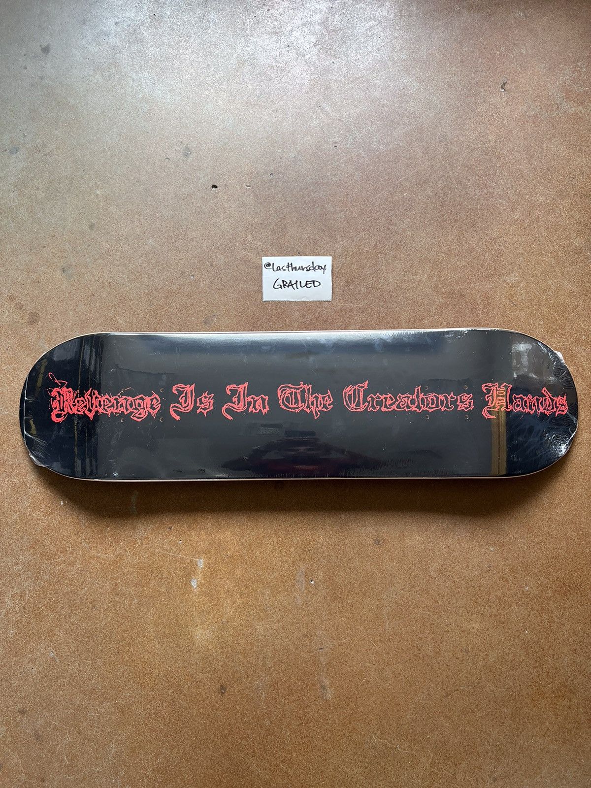 image of Revenge Is In The Creators Hands Skateboard Deck Black/red, Men's
