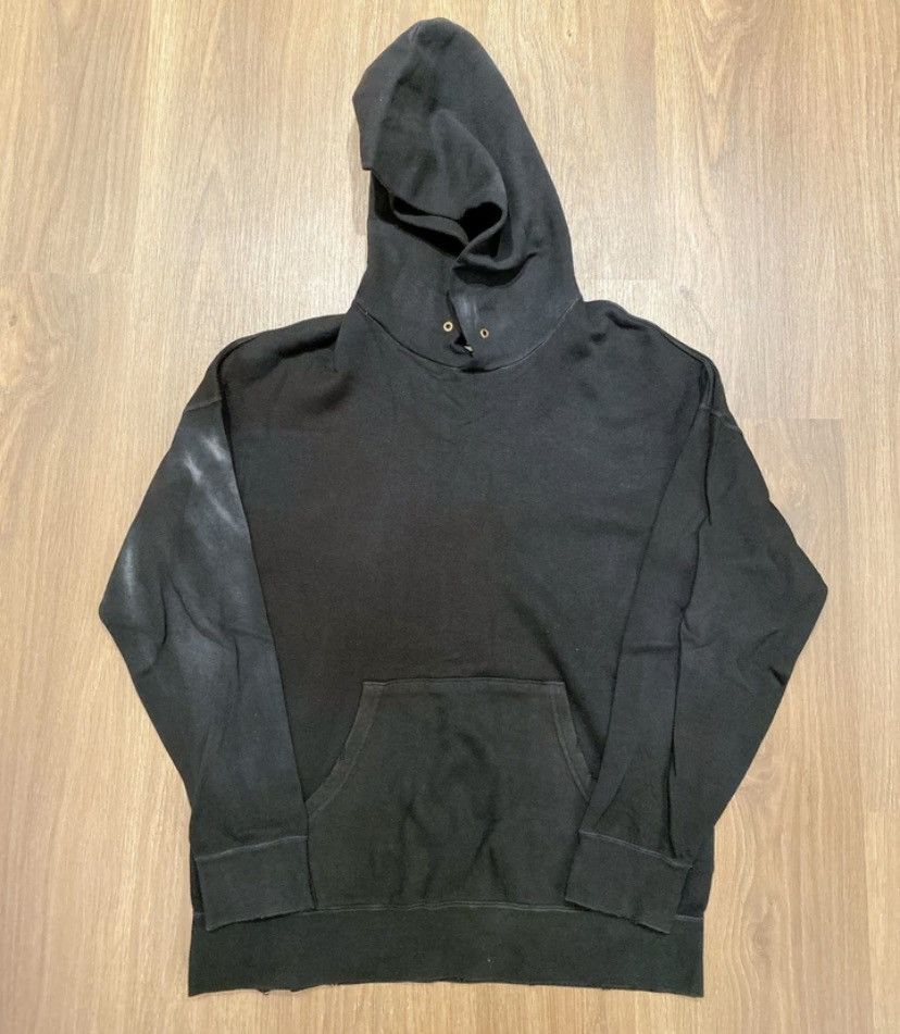 image of Visvim Jumbo Mud Dyed Hoodie in Vintage Black, Men's (Size Medium)