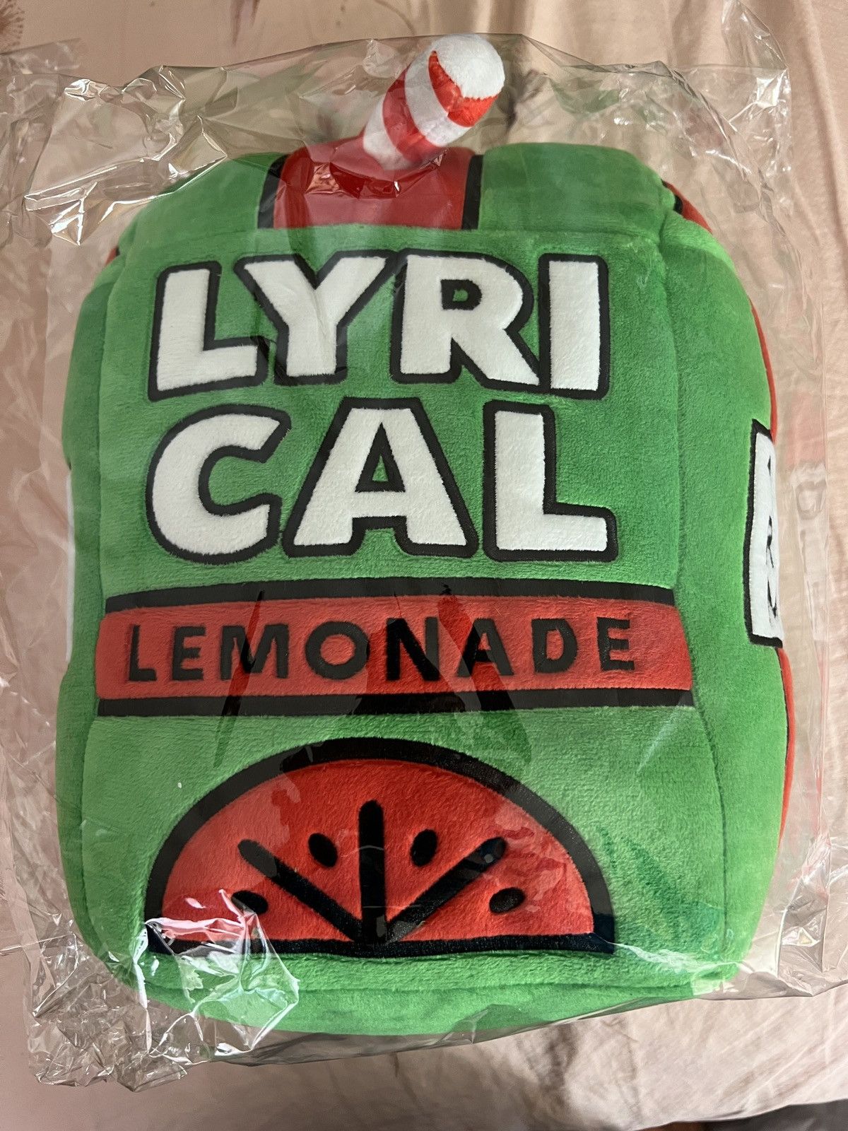 image of New Lyrical Lemonade Watermelon Carton Plushy 14'' X 8'' in Green, Men's
