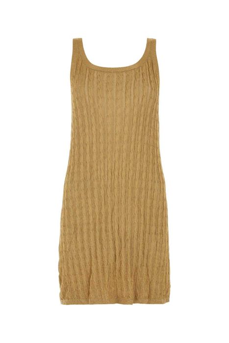 Prada Gold Lame Mini Dress | Grailed