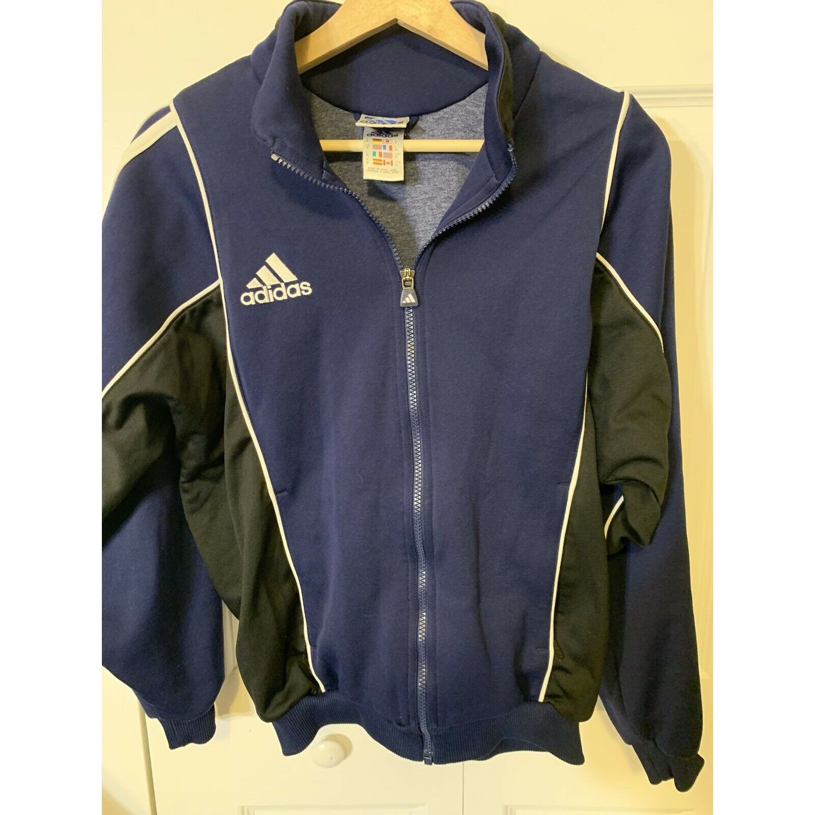 Adidas VINTAGE Adidas Full Zip Track Jacket Men’s Sz M Blue White H Size US M / EU 48-50 / 2 - 1 Thumbnail