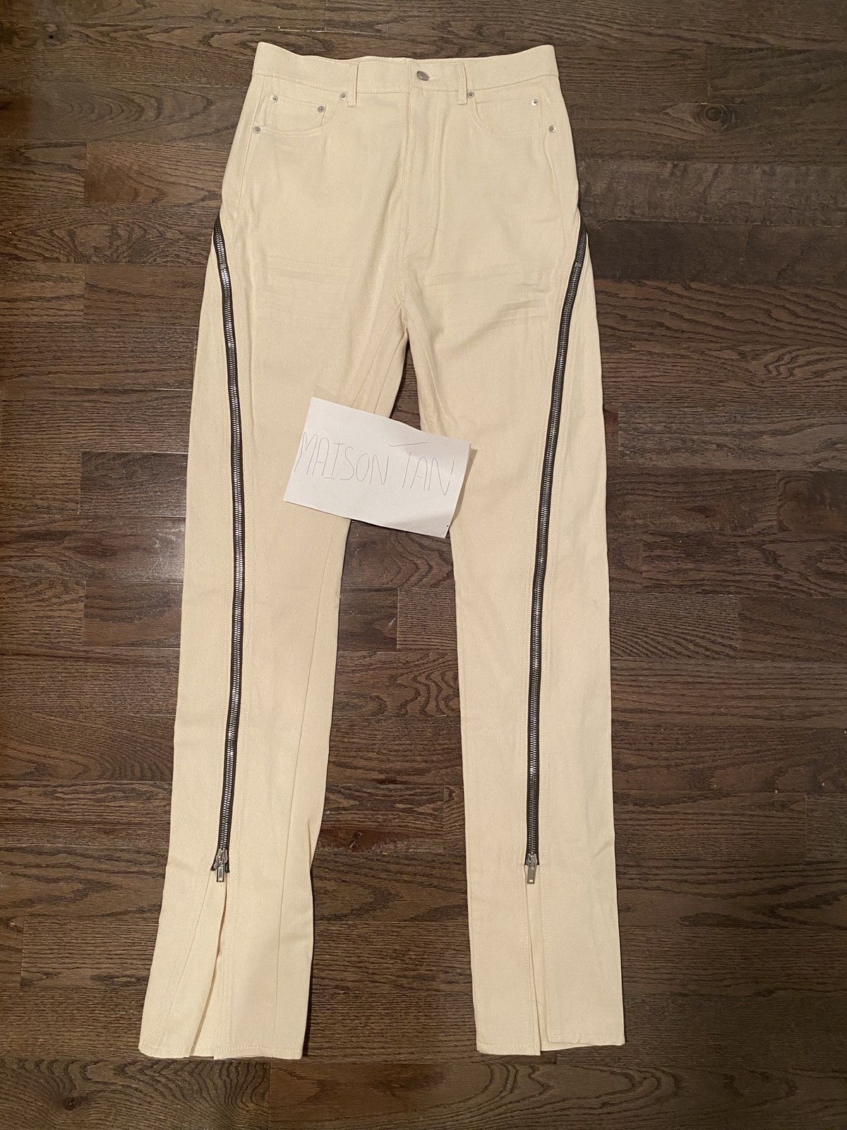 image of Rick Owens Bolan Banana Pants Size 29 in White, Men's
