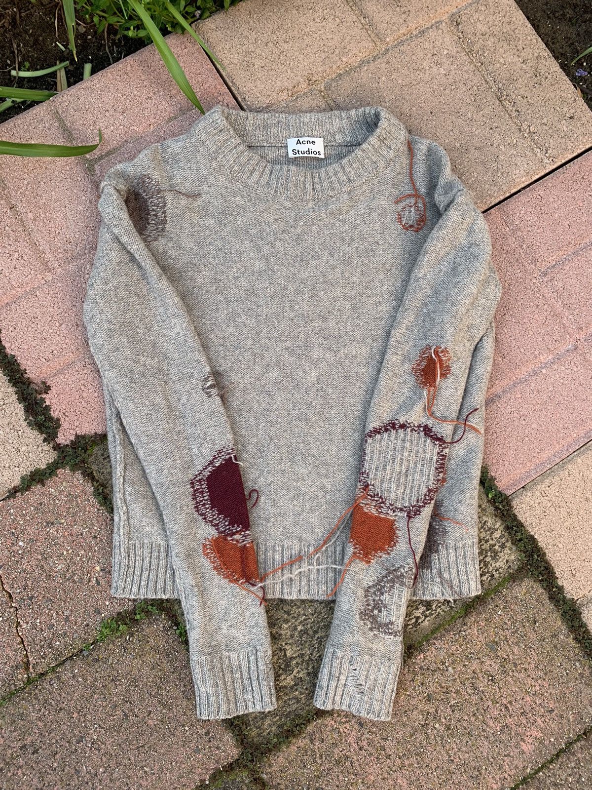 image of Grail Acne Studios Raw Yarn Patch Sweater, Men's (Size Medium)