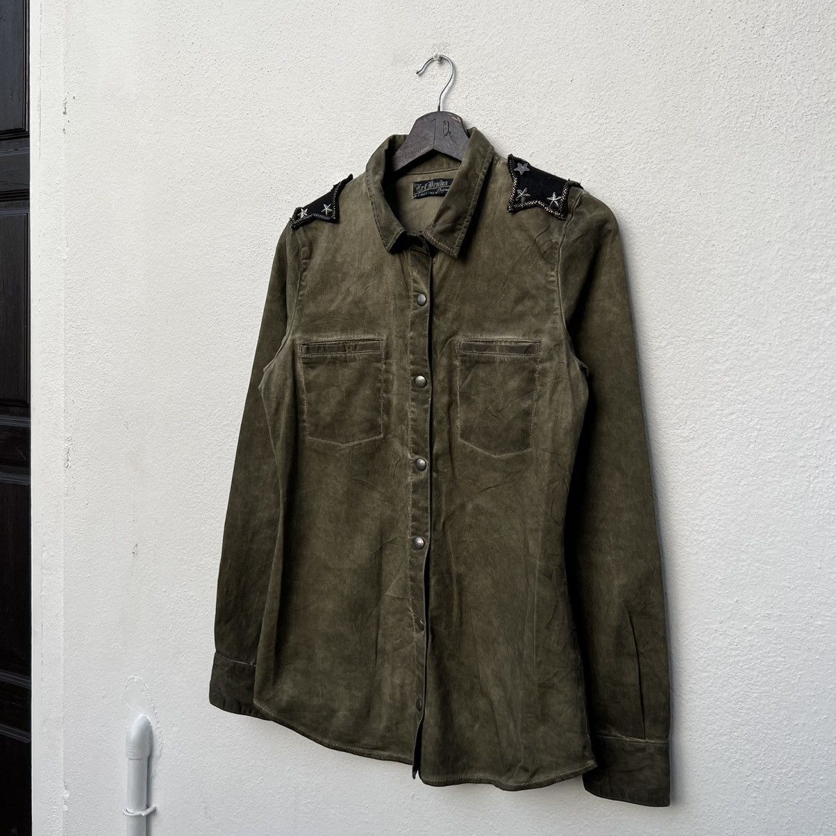 Japanese Brand VINTAGE ART DENIM SHIRT MILITARY STYLE PUNK DESIGN Size US S / EU 44-46 / 1 - 2 Thumbnail