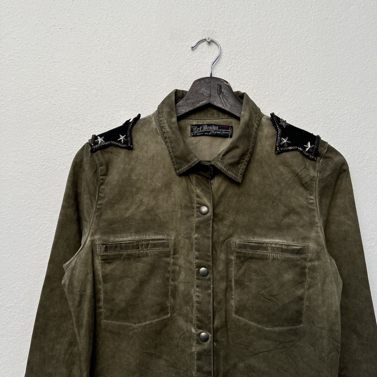 Japanese Brand VINTAGE ART DENIM SHIRT MILITARY STYLE PUNK DESIGN Size US S / EU 44-46 / 1 - 3 Thumbnail