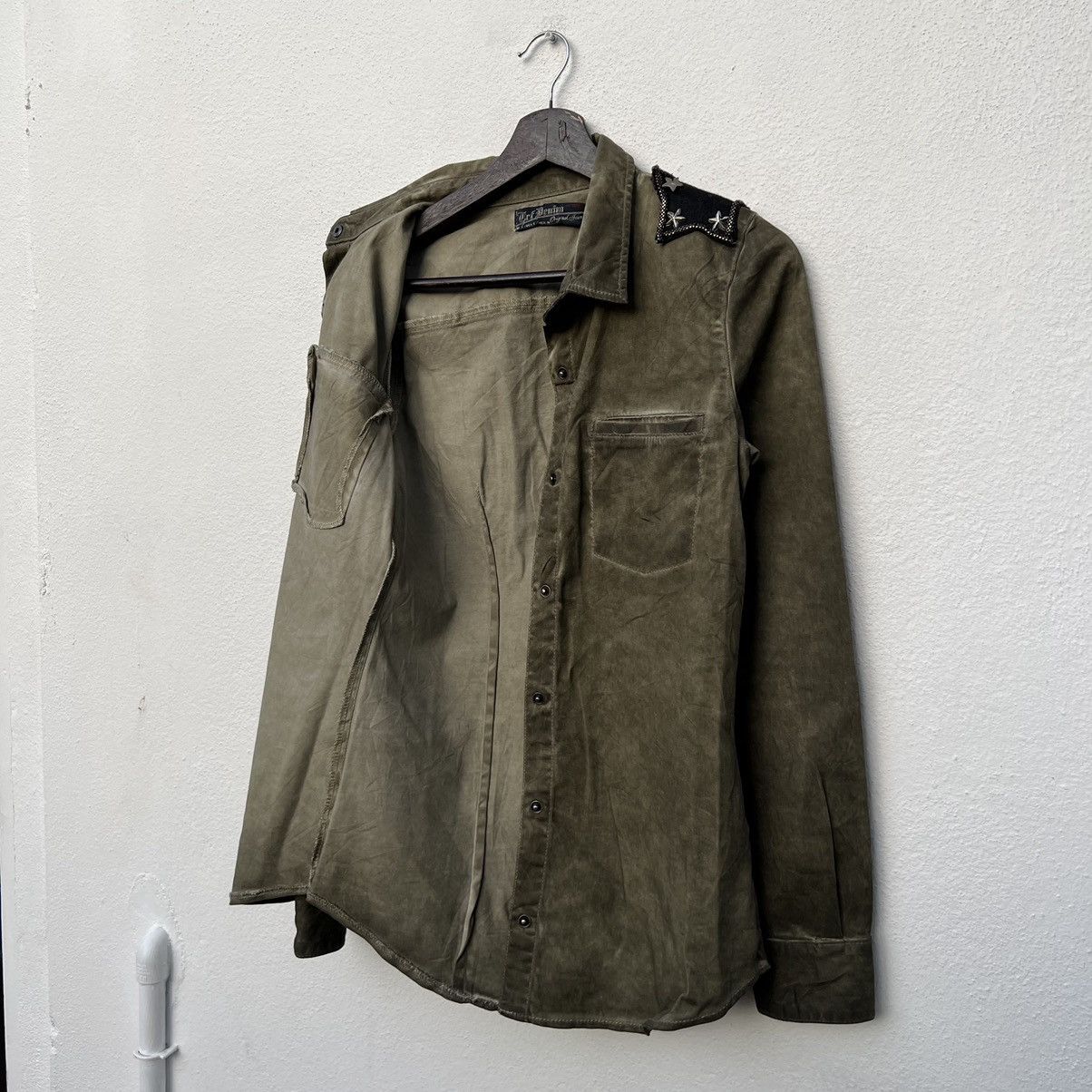 Japanese Brand VINTAGE ART DENIM SHIRT MILITARY STYLE PUNK DESIGN Size US S / EU 44-46 / 1 - 12 Thumbnail