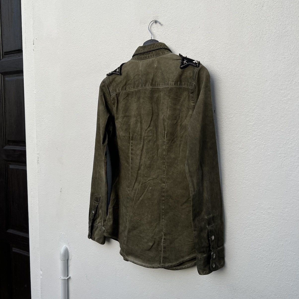 Japanese Brand VINTAGE ART DENIM SHIRT MILITARY STYLE PUNK DESIGN Size US S / EU 44-46 / 1 - 10 Thumbnail