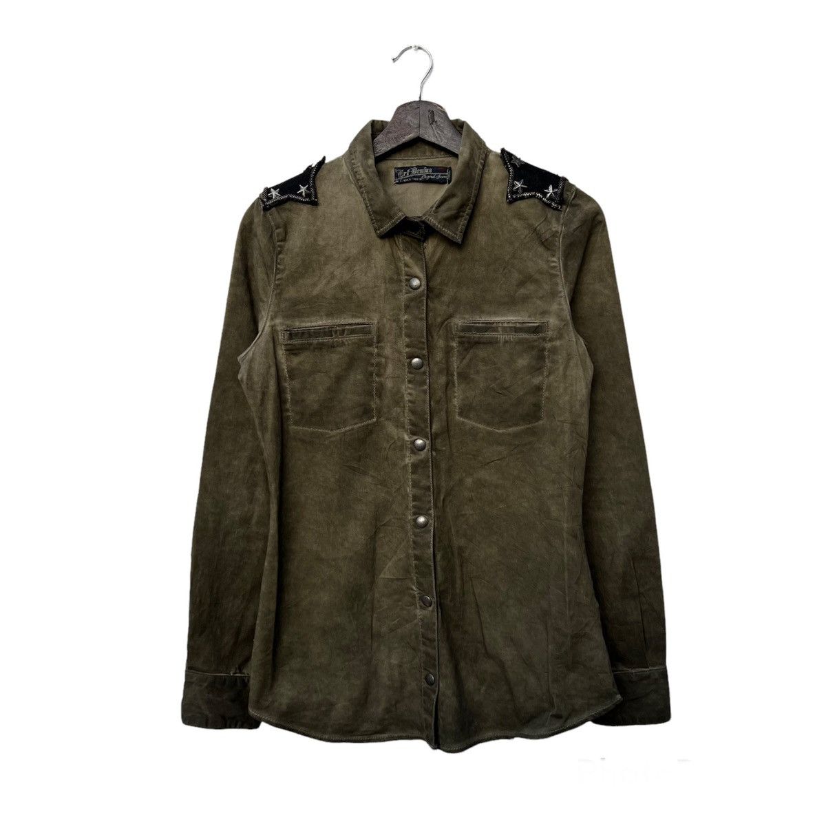 Japanese Brand VINTAGE ART DENIM SHIRT MILITARY STYLE PUNK DESIGN Size US S / EU 44-46 / 1 - 1 Thumbnail
