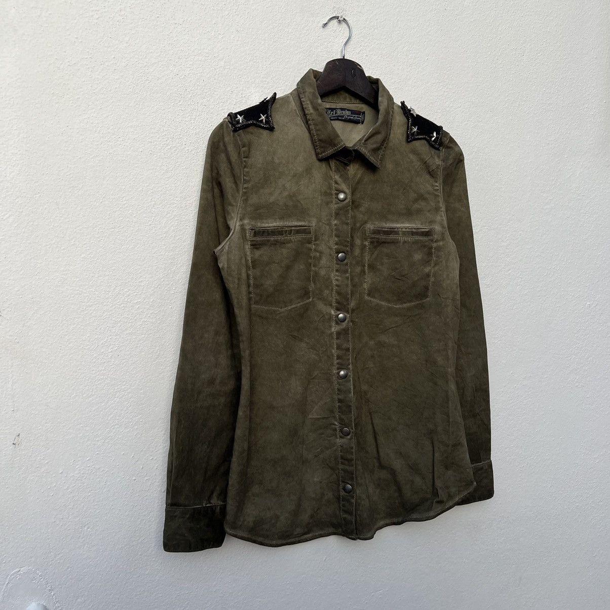 Japanese Brand VINTAGE ART DENIM SHIRT MILITARY STYLE PUNK DESIGN Size US S / EU 44-46 / 1 - 5 Thumbnail