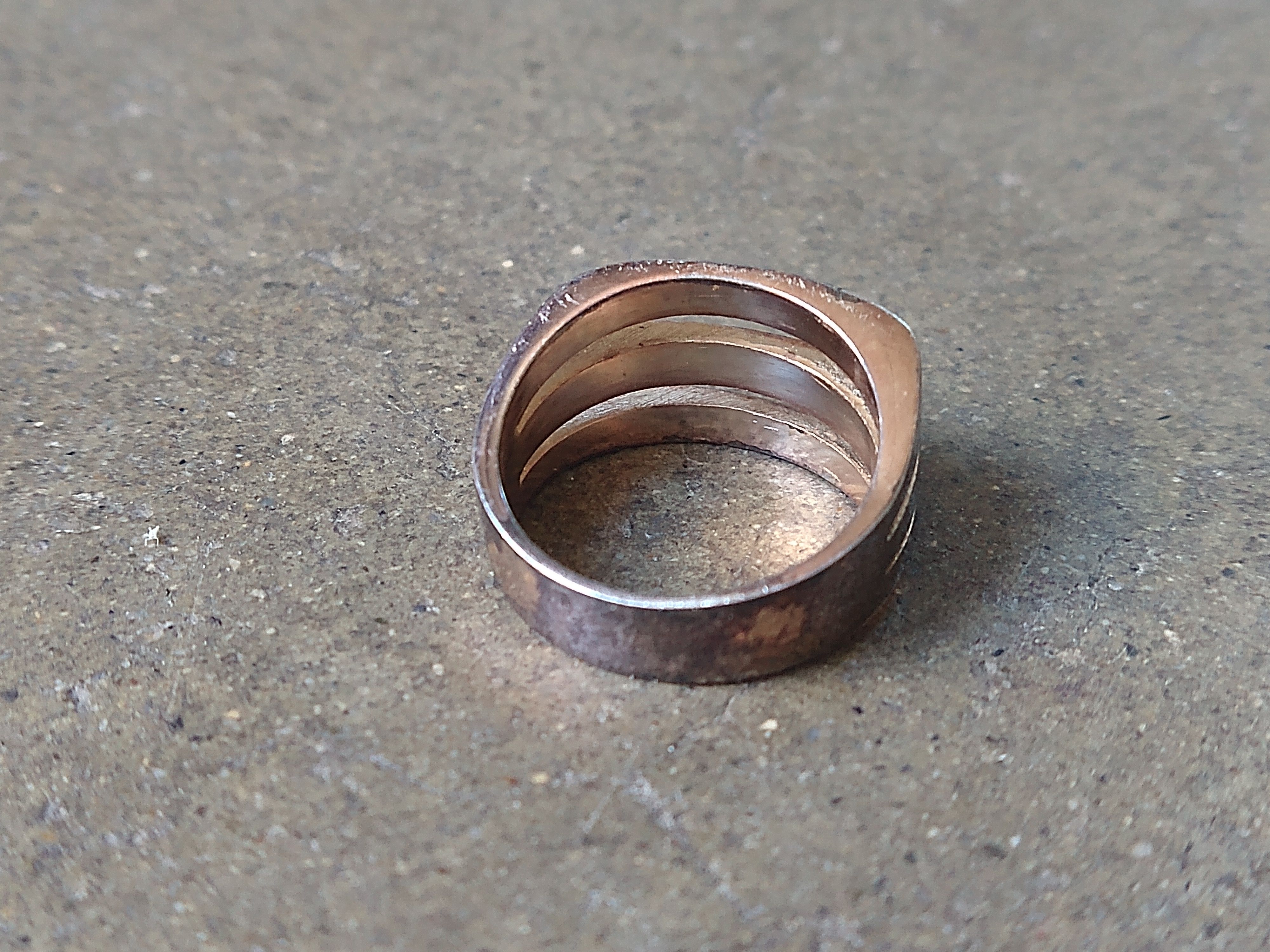 Jewelry Sterling Silver Ring Size 7 Rose Gold Modern Band Size ONE SIZE - 6 Thumbnail