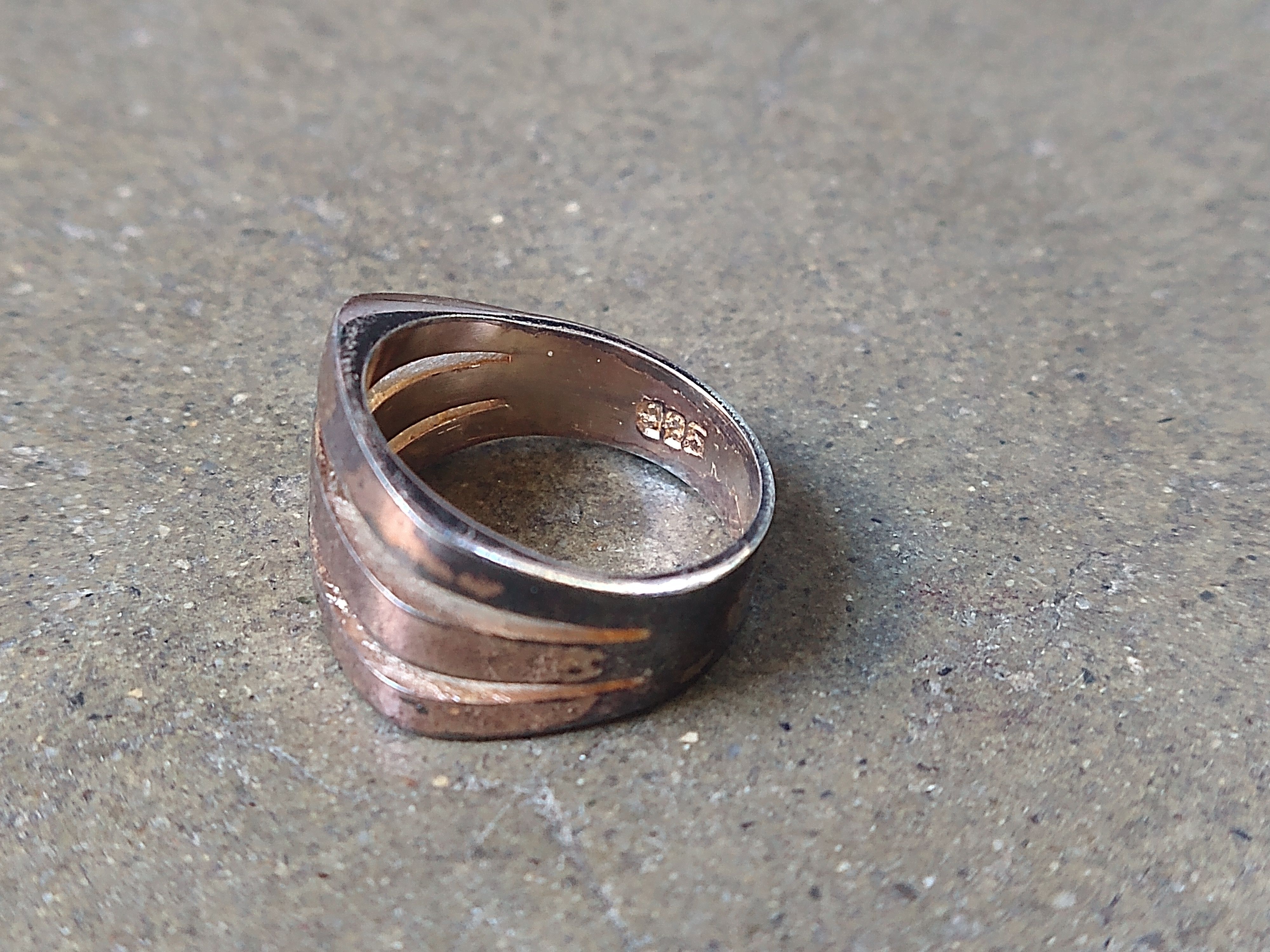 Jewelry Sterling Silver Ring Size 7 Rose Gold Modern Band Size ONE SIZE - 3 Thumbnail