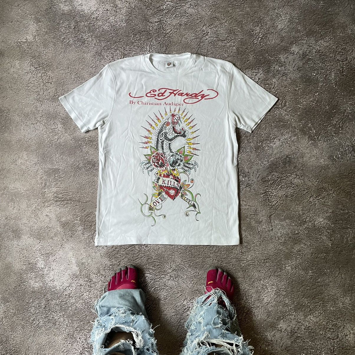 Vintage Vintage Y2K Ed Hardy Graphic Tee Sun Faded Skeleton Love L Size US L / EU 52-54 / 3 - 1 Thumbnail
