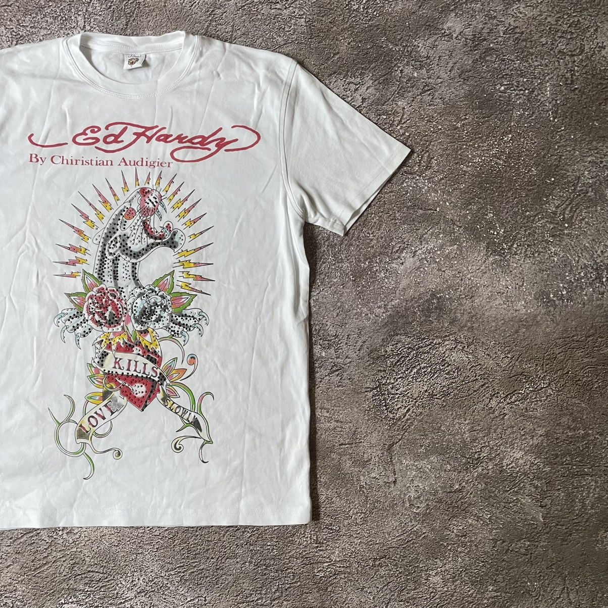 Vintage Vintage Y2K Ed Hardy Graphic Tee Sun Faded Skeleton Love L Size US L / EU 52-54 / 3 - 3 Thumbnail