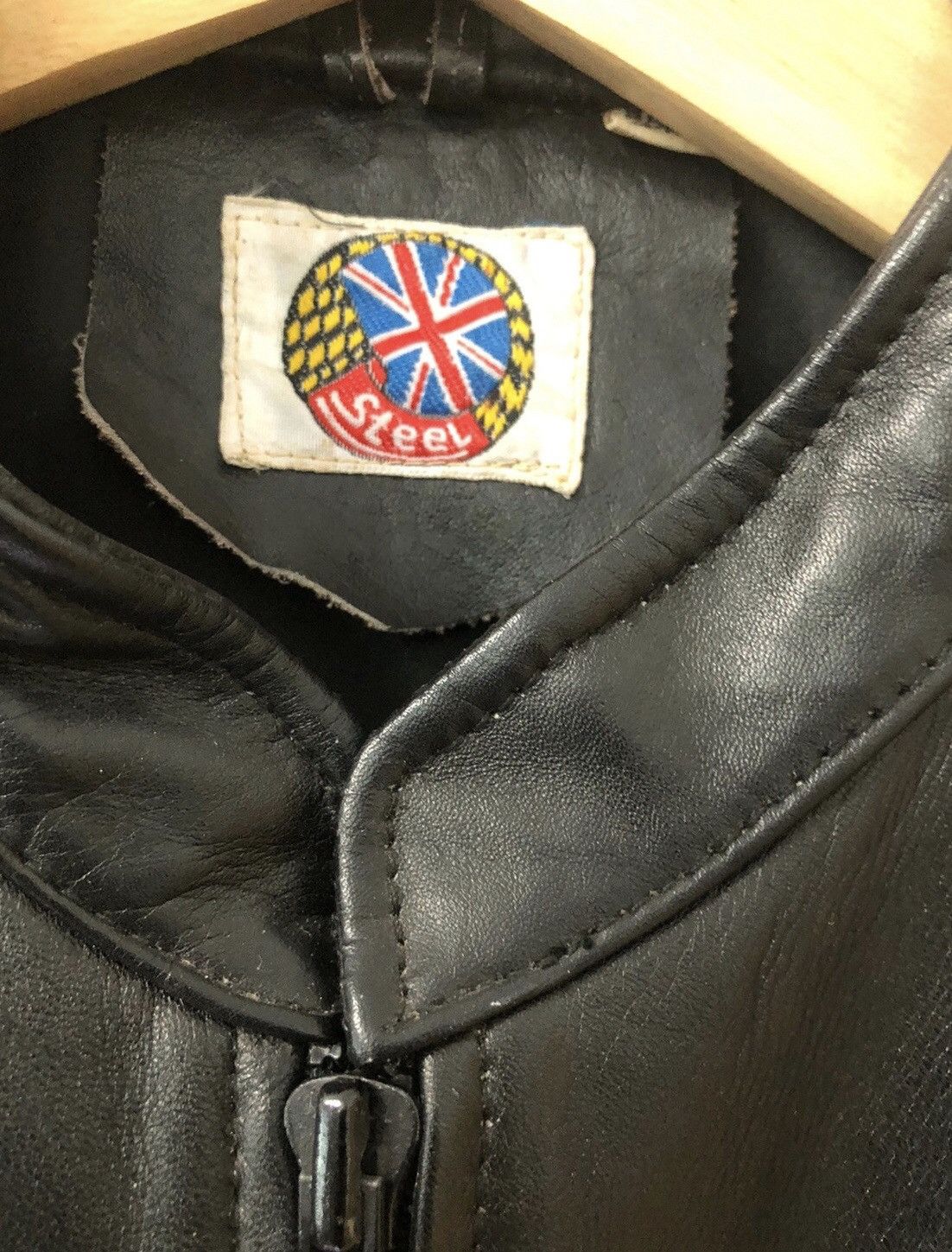 Steel vintage biker leather jacket