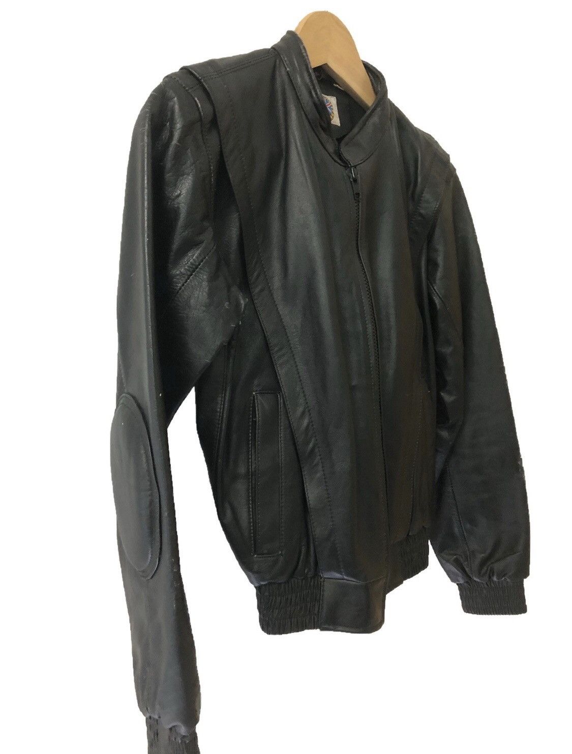 Steel vintage biker leather jacket