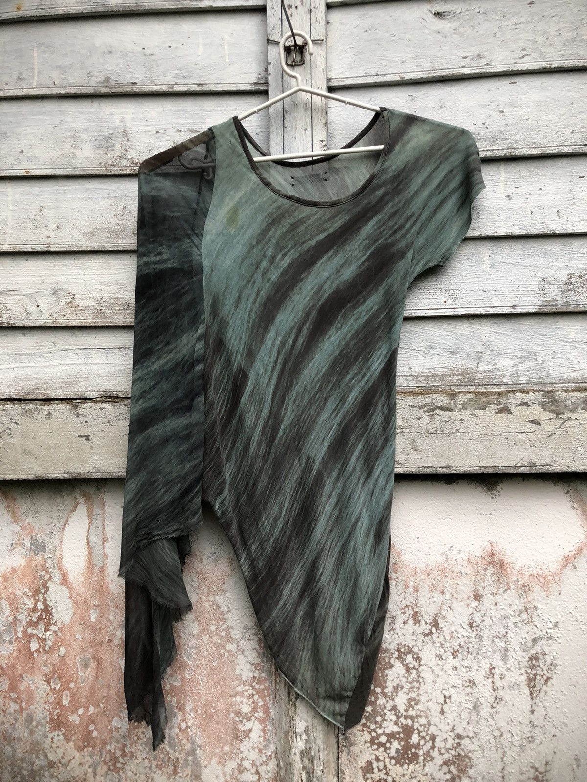 If Six Was Nine × Japanese Brand Rare If Six Were Nine Asymmetrical Shawl Shirt Size L / US 10 / IT 46 - 2 Thumbnail