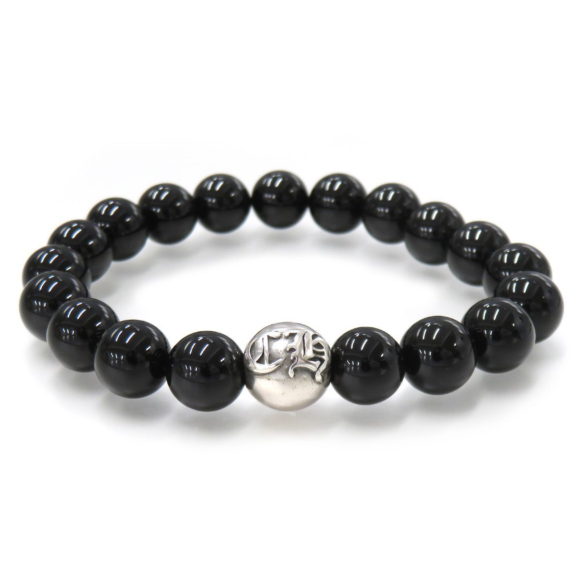image of Chrome Hearts Onyx Beaded Bracelet in Black, Men's