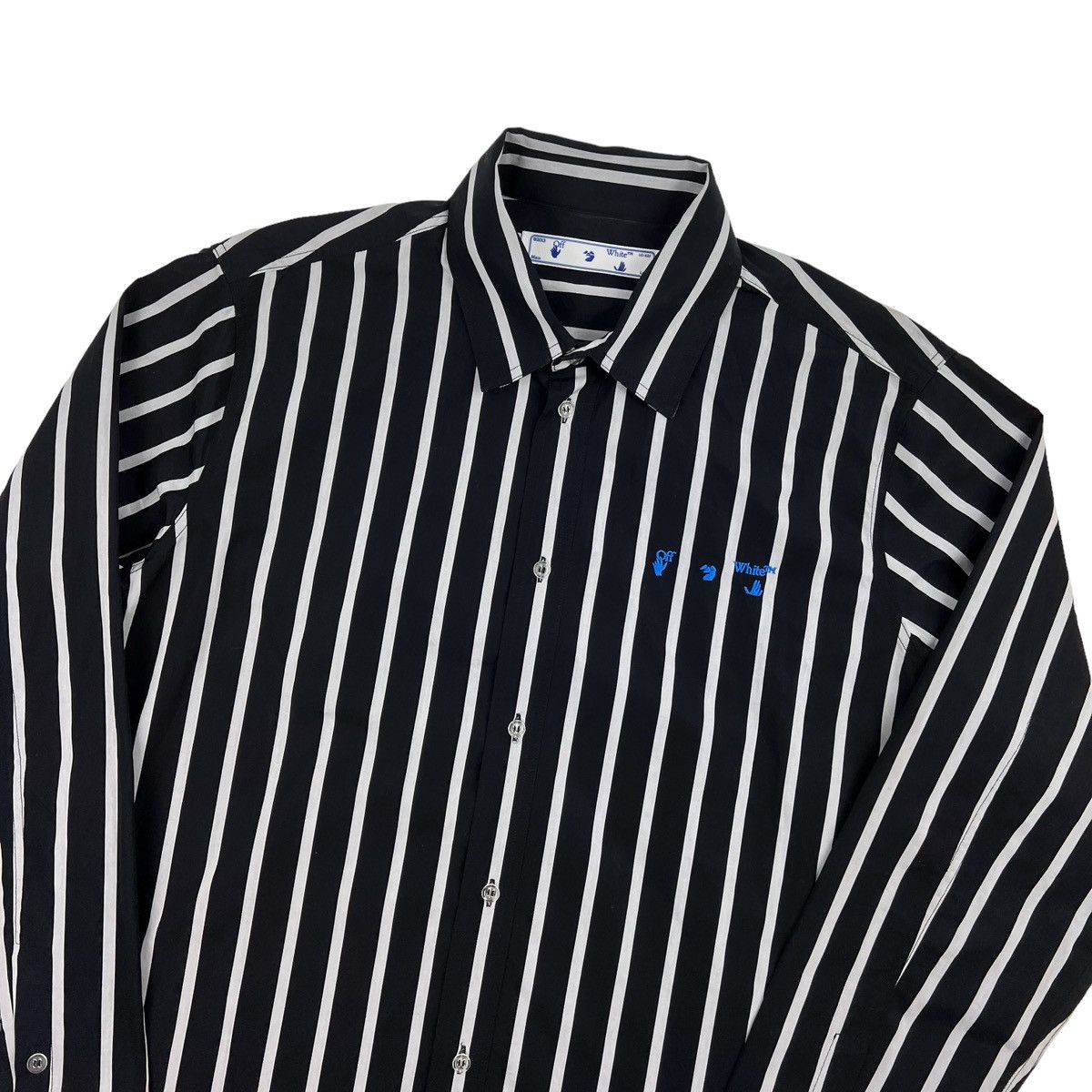image of Off White Off-White Striped Shirt in Black, Men's (Size Large)