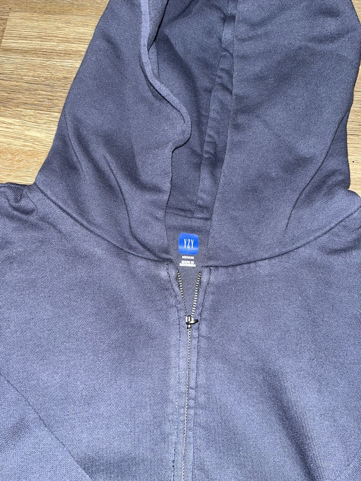 Gap × Kanye West Yeezy Gap Tapestry Navy Zip Up Hoodie | Grailed