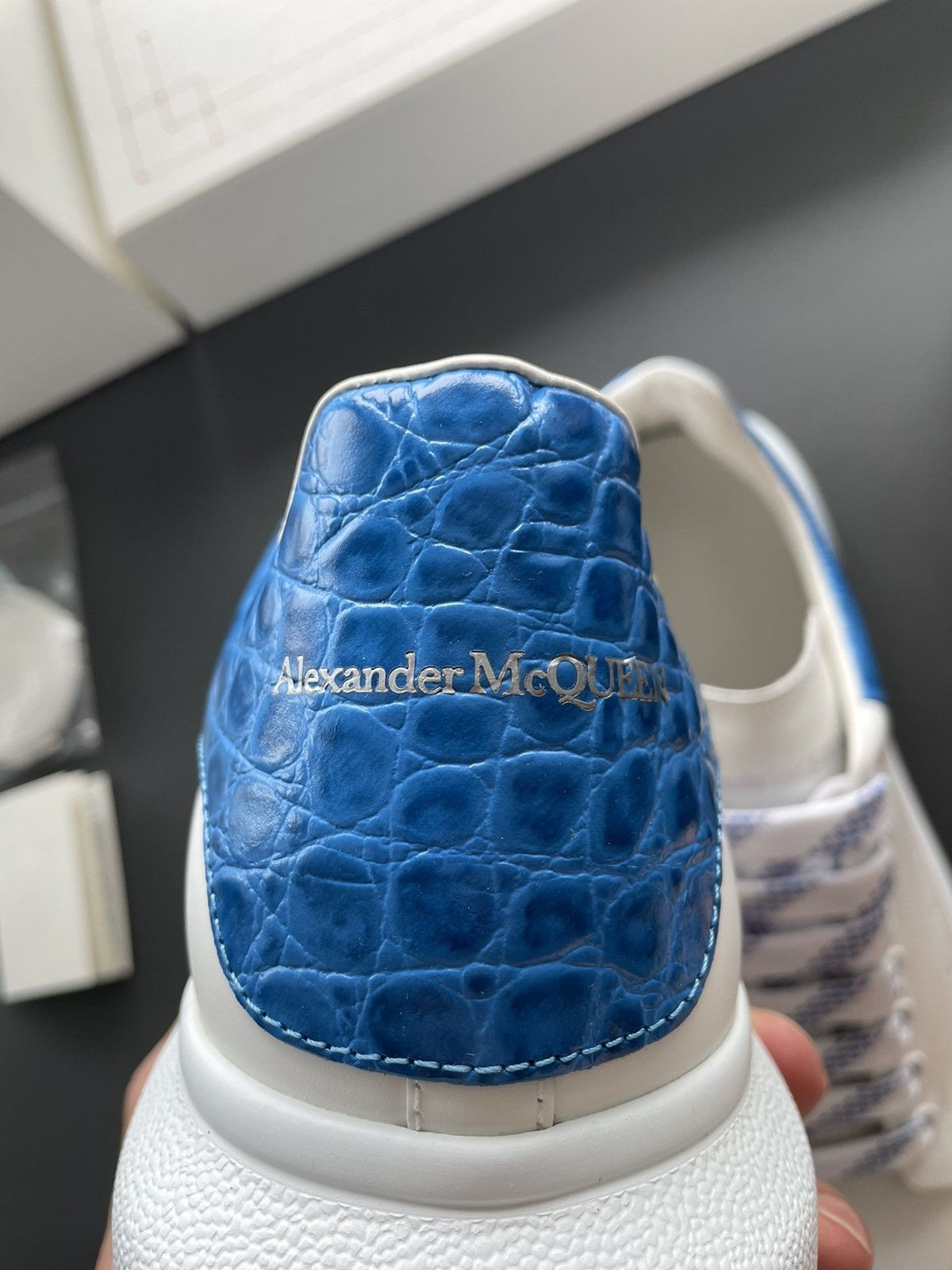 Alexander McQueen Signature Limited Edition New Iconic Leather Croc Sneaker Size US 11 / EU 44 - 3 Thumbnail
