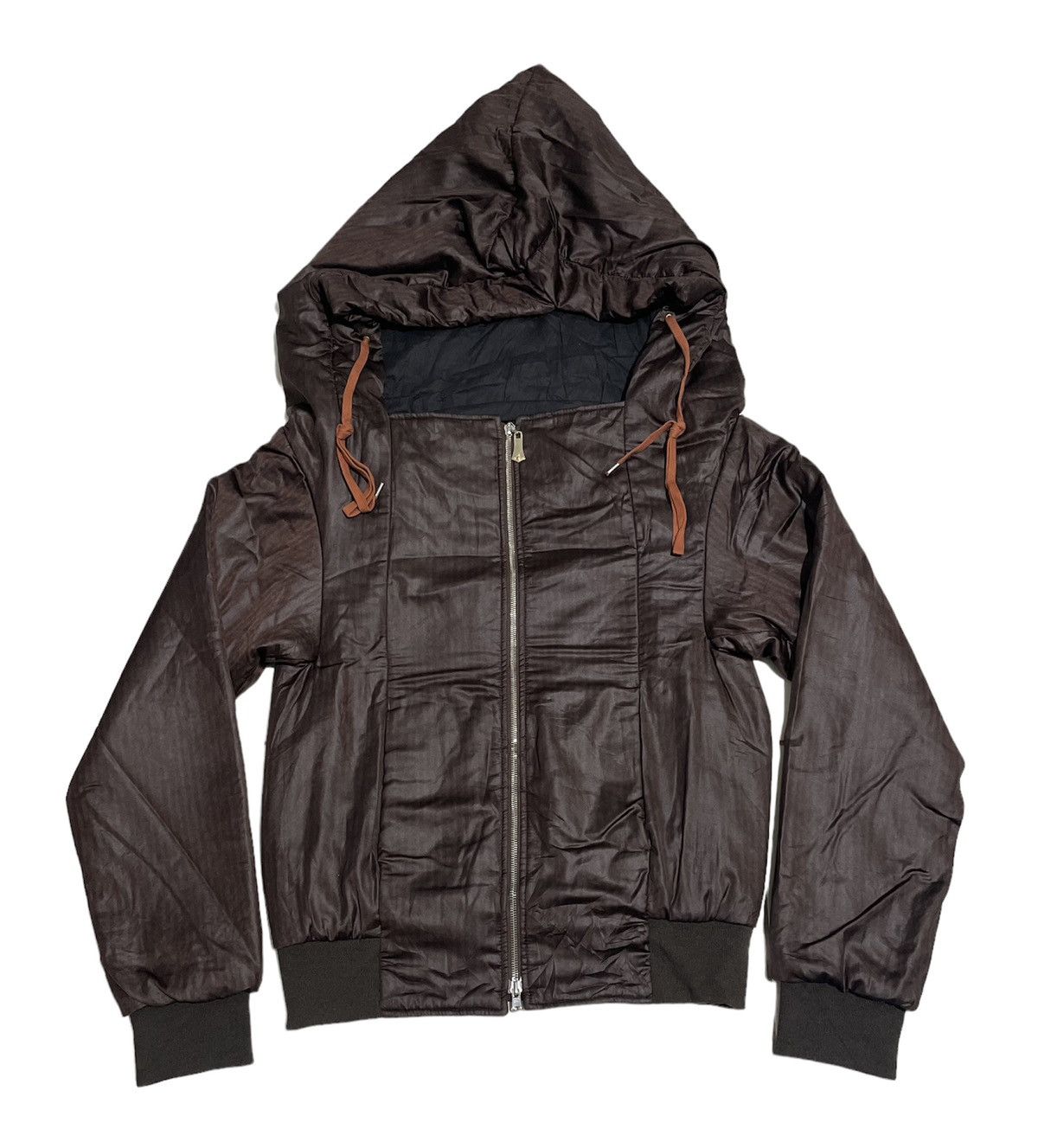 image of Vivienne Westwood Man Grim Reaper Hoodie Nylon Jacket in Brown Stripe, Men's (Size Medium)
