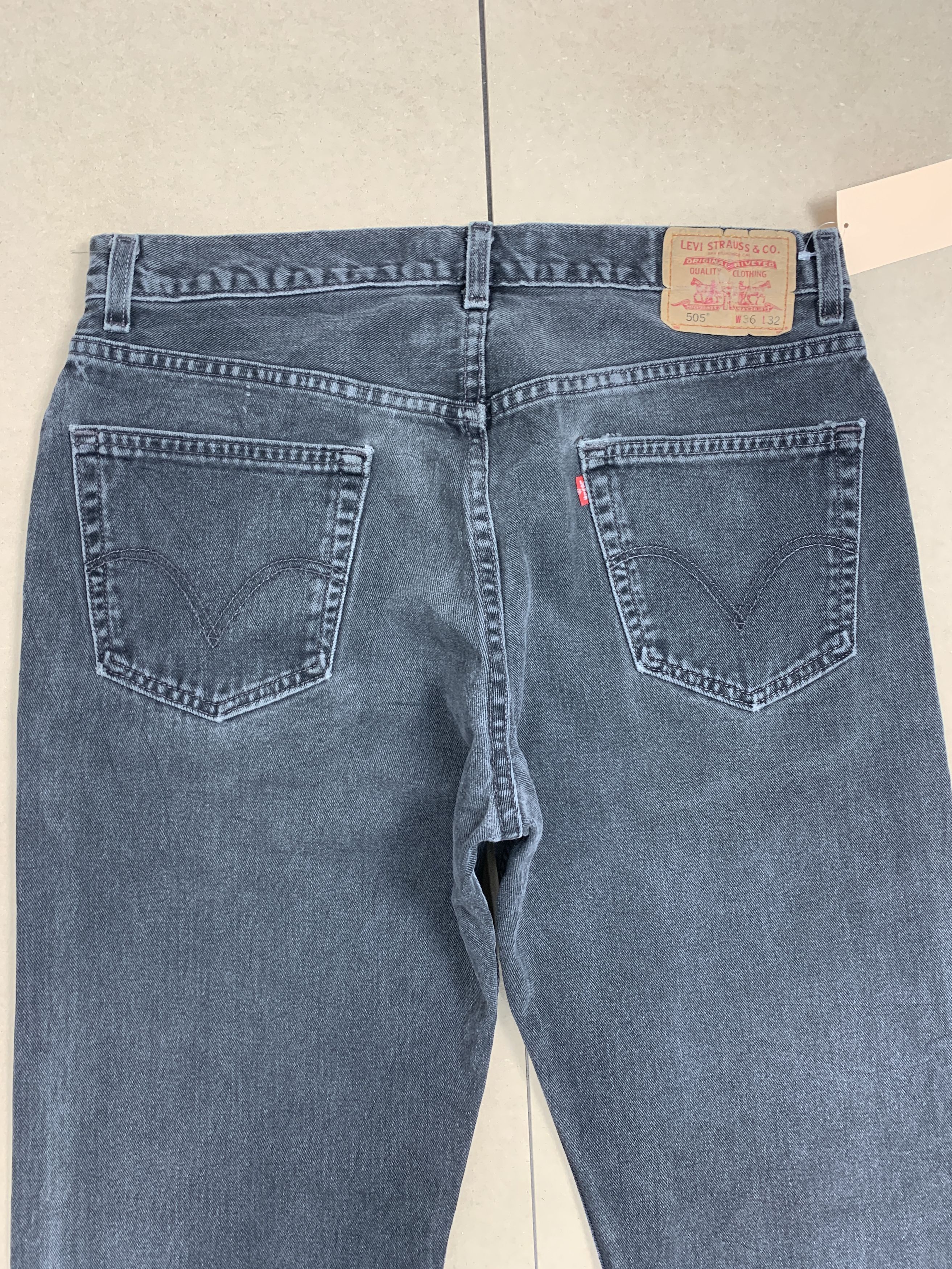 Levi's × Vintage Vintage Levis 505 Straight Cut Faded Black Jeans Size US 34 / EU 50 - 8 Thumbnail