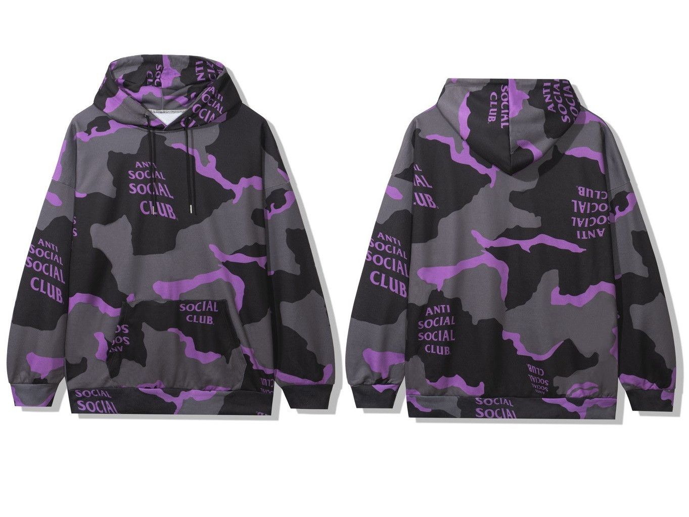 Anti social social club purple camo hoodie sale