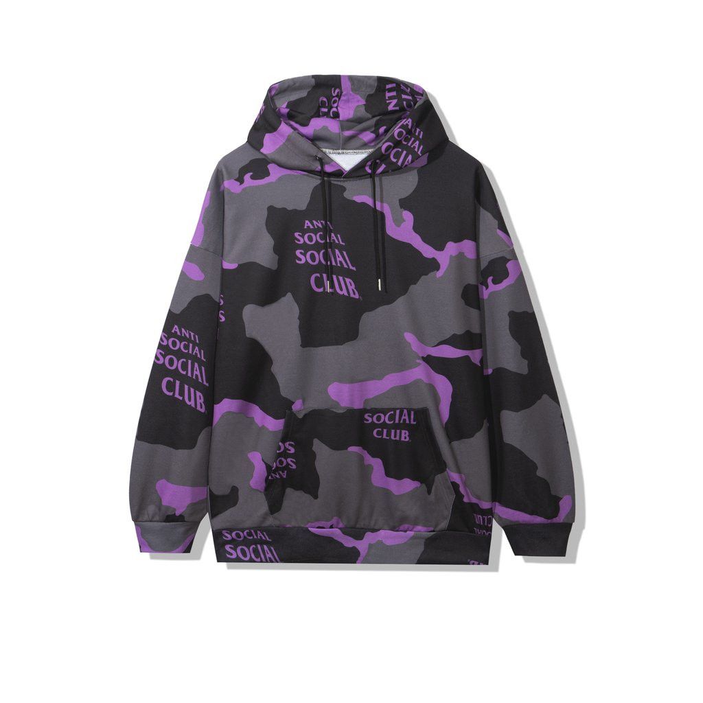 Anti Social Social Club DS Purple ASSC Cotton Candy Black Camo Hoodie BAPE VLONE Size US L / EU 52-54 / 3 - 3 Thumbnail