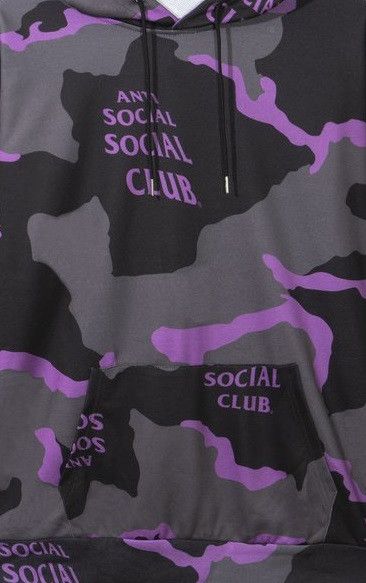 Anti Social Social Club DS Purple ASSC Cotton Candy Black Camo Hoodie BAPE VLONE Size US L / EU 52-54 / 3 - 4 Thumbnail